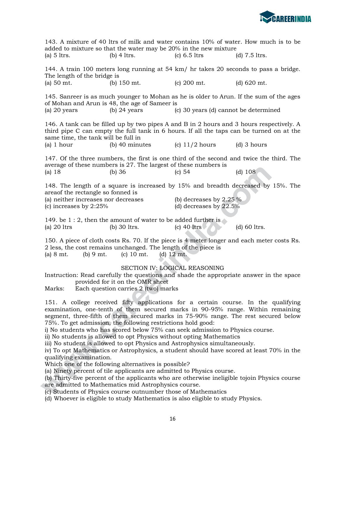 CLAT 2008 UG Sample Question Paper - Page 14