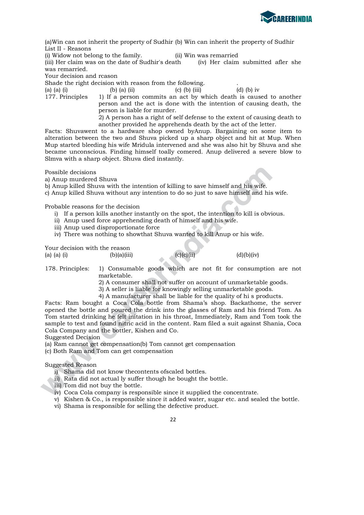 CLAT 2008 UG Sample Question Paper - Page 20