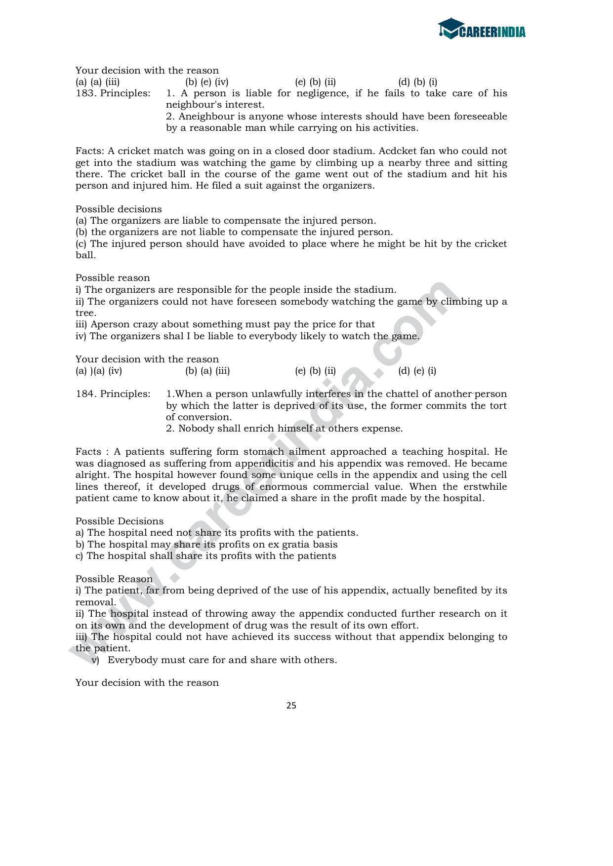 CLAT 2008 UG Sample Question Paper - Page 23