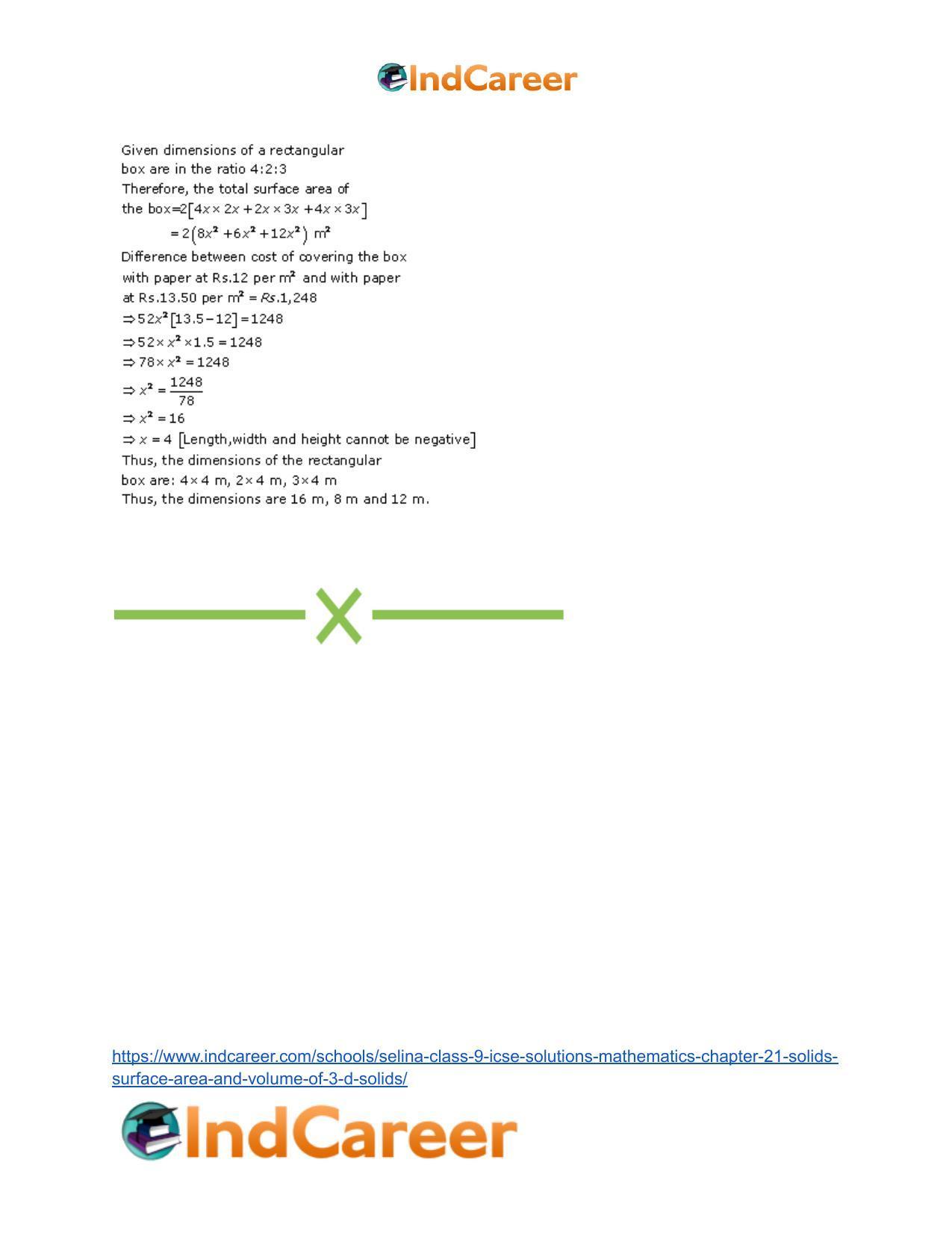 Selina Class 9 ICSE Solutions Mathematics : Chapter 21- Solids [Surface Area and Volume of 3-D Solids] - Page 28