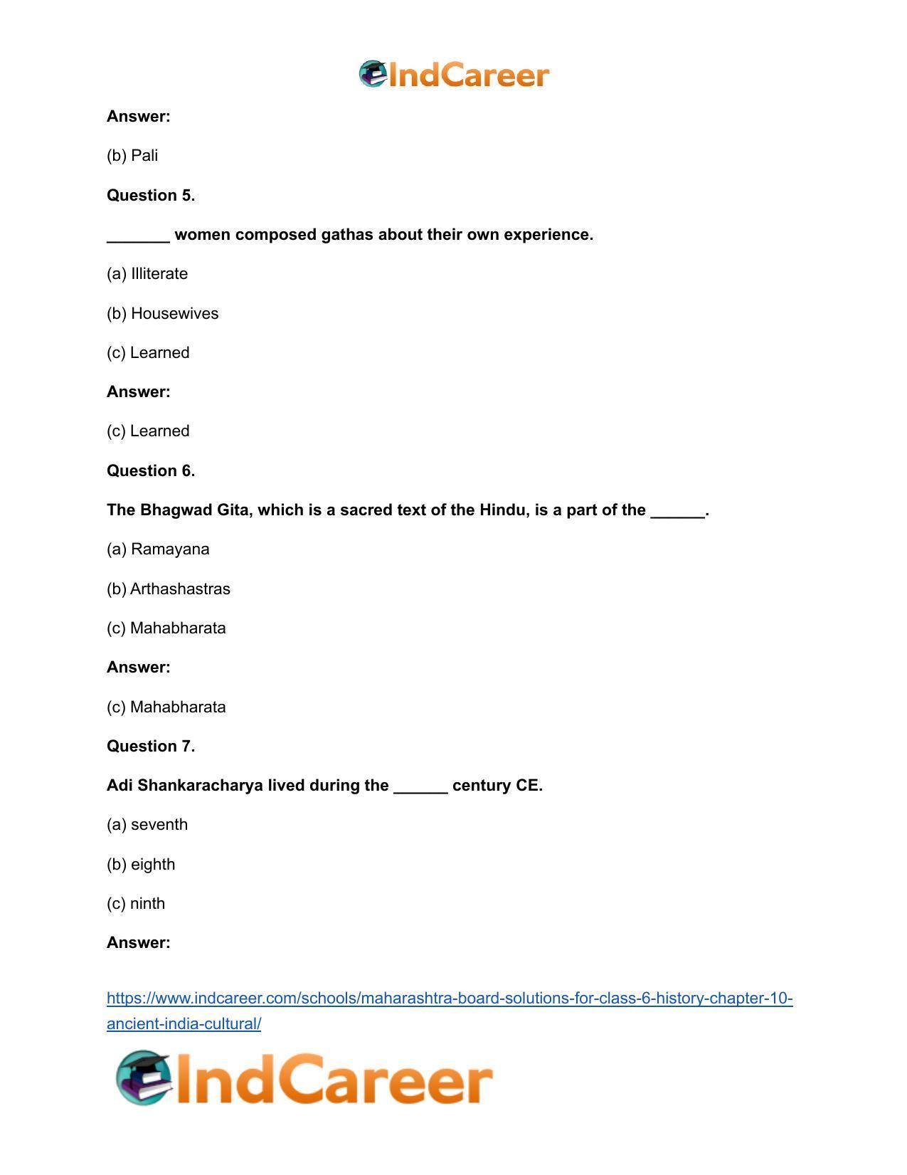 Maharashtra Board Solutions for Class 6- History: Chapter 10- Ancient India: Cultural - Page 8