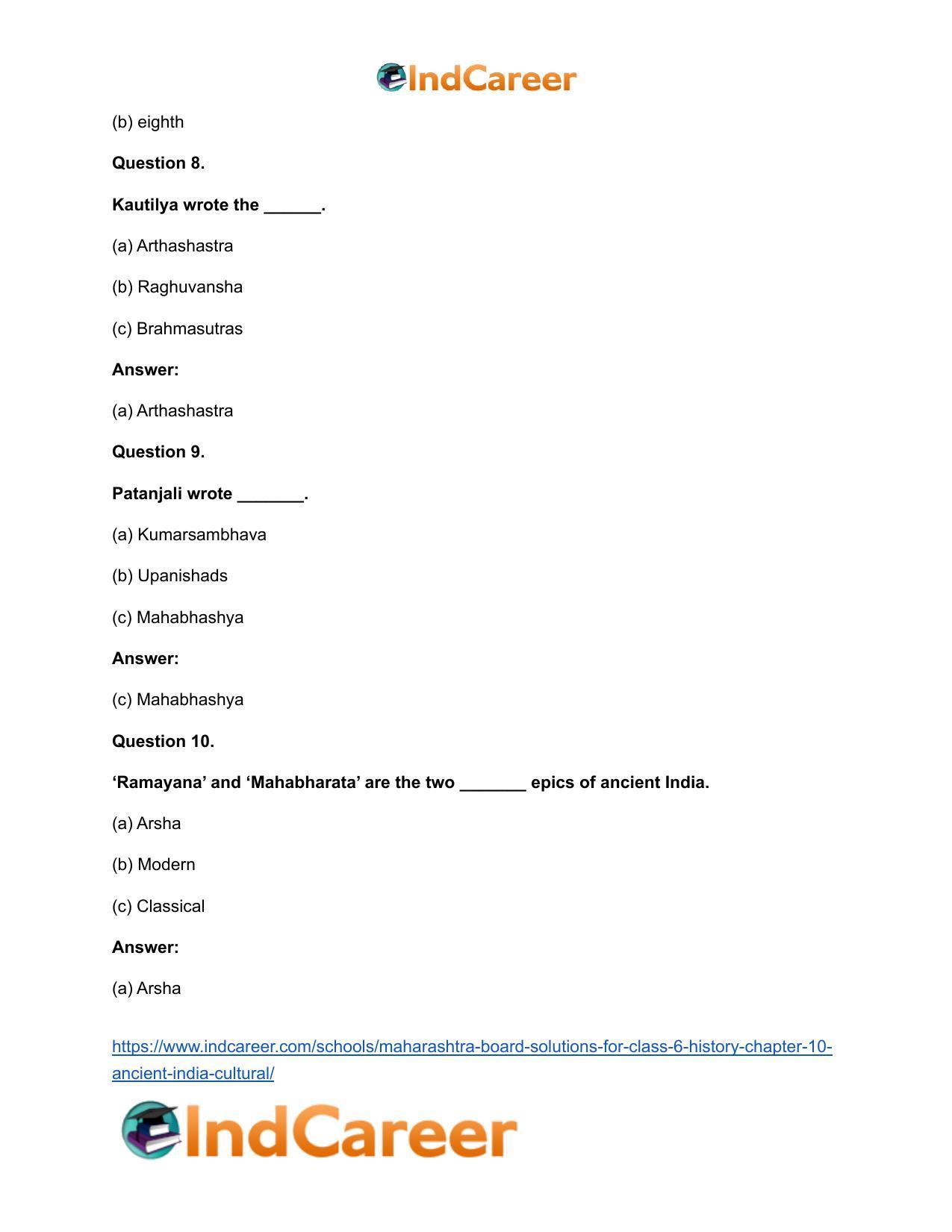 Maharashtra Board Solutions for Class 6- History: Chapter 10- Ancient India: Cultural - Page 9