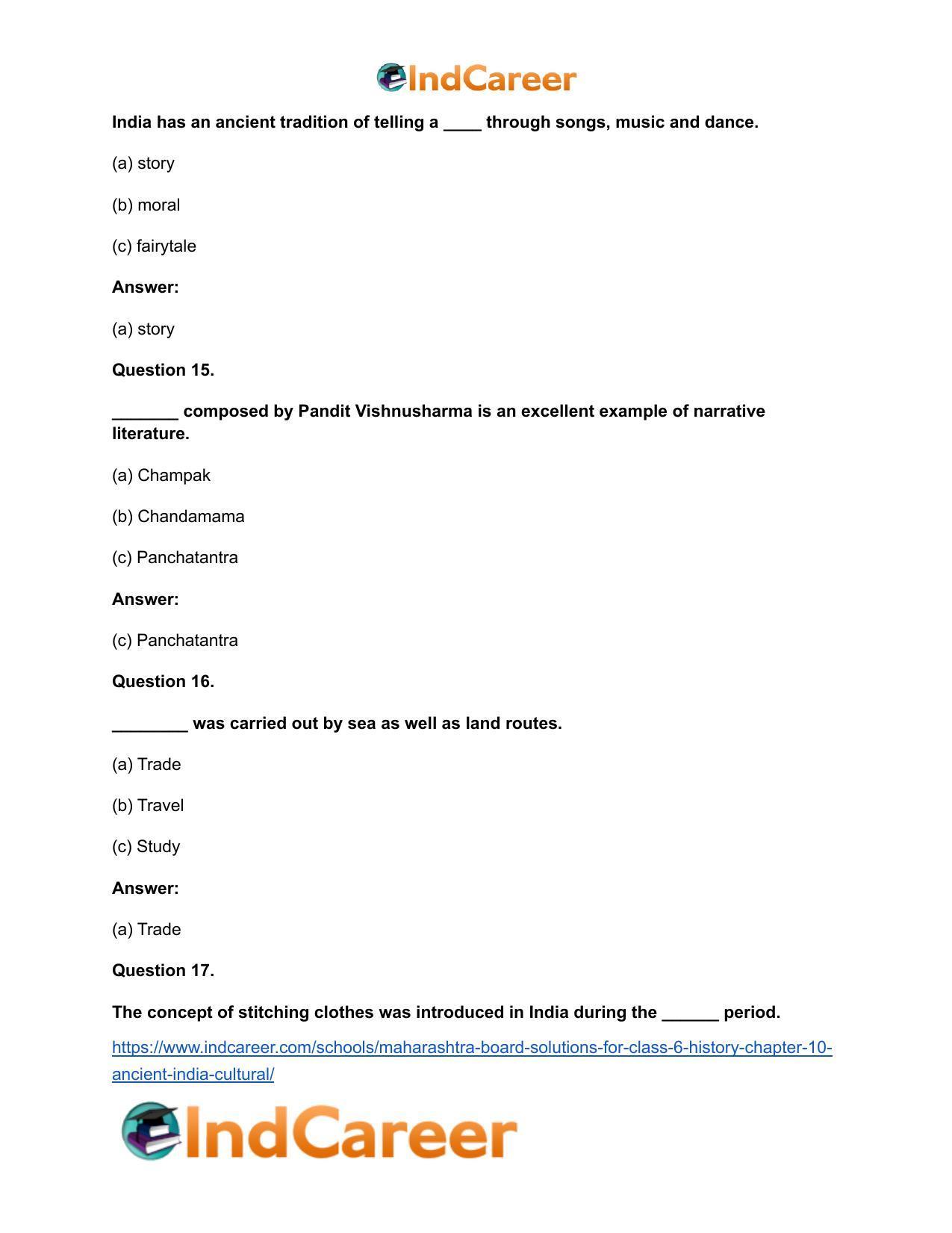 Maharashtra Board Solutions for Class 6- History: Chapter 10- Ancient India: Cultural - Page 11