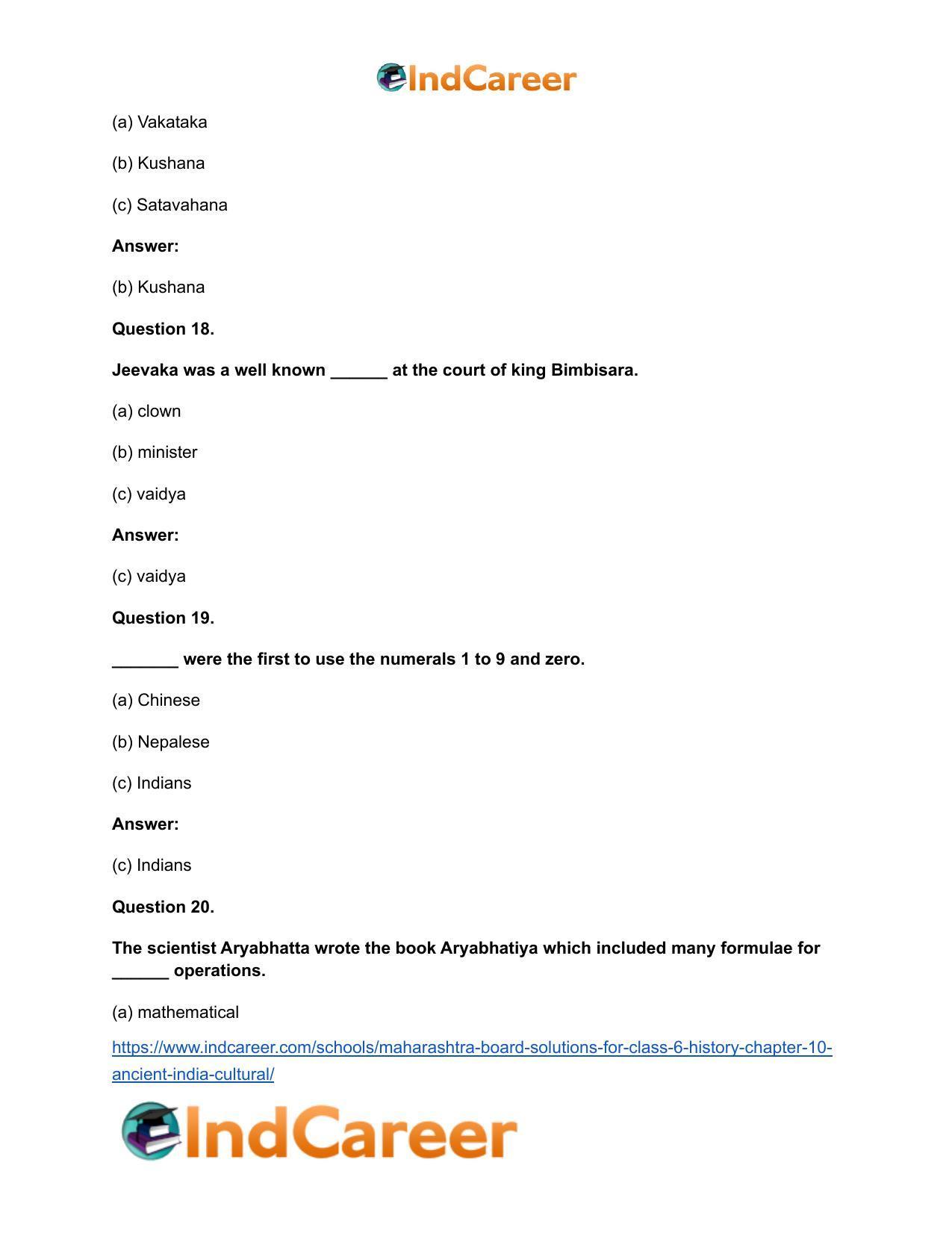 Maharashtra Board Solutions for Class 6- History: Chapter 10- Ancient India: Cultural - Page 12