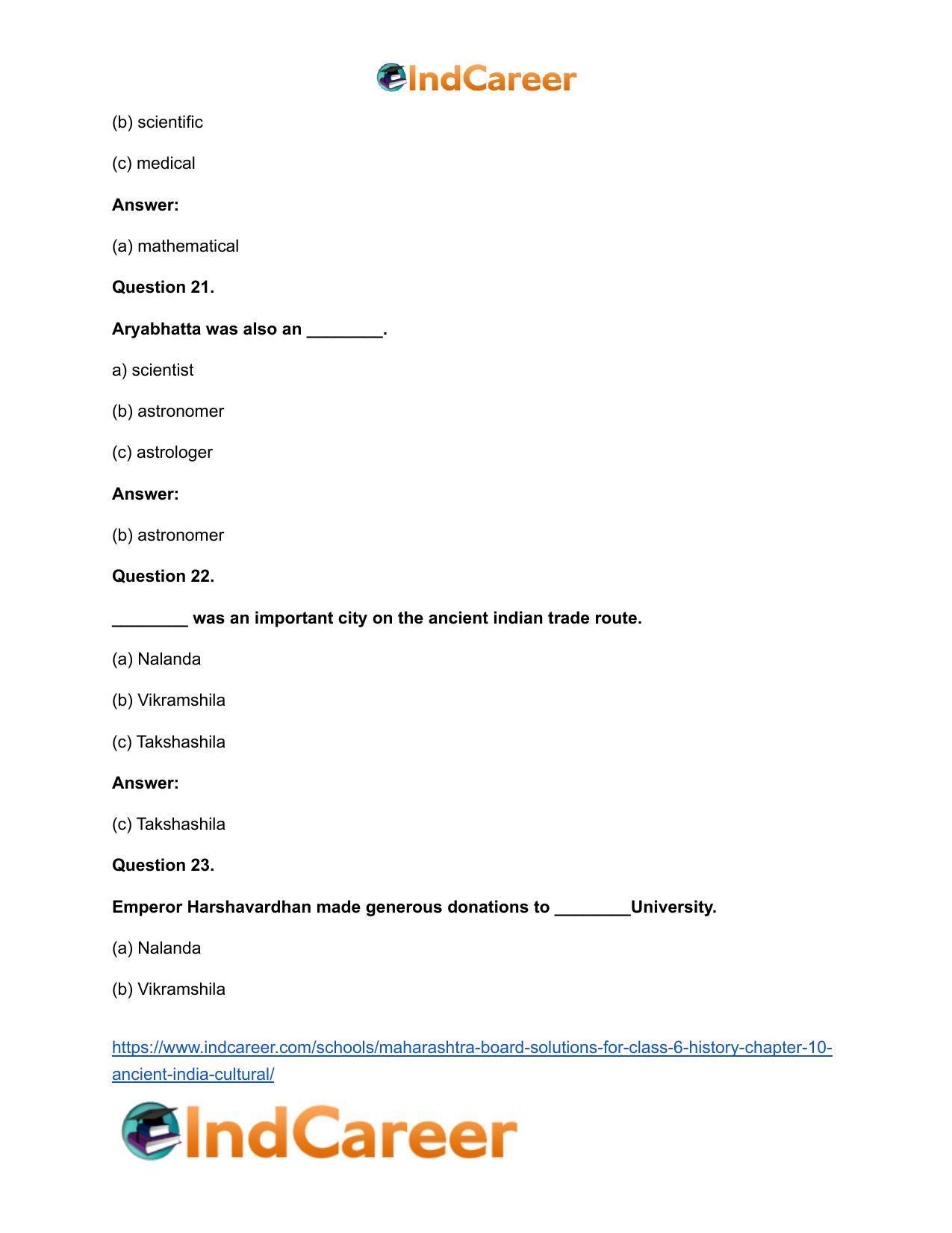 Maharashtra Board Solutions for Class 6- History: Chapter 10- Ancient India: Cultural - Page 13