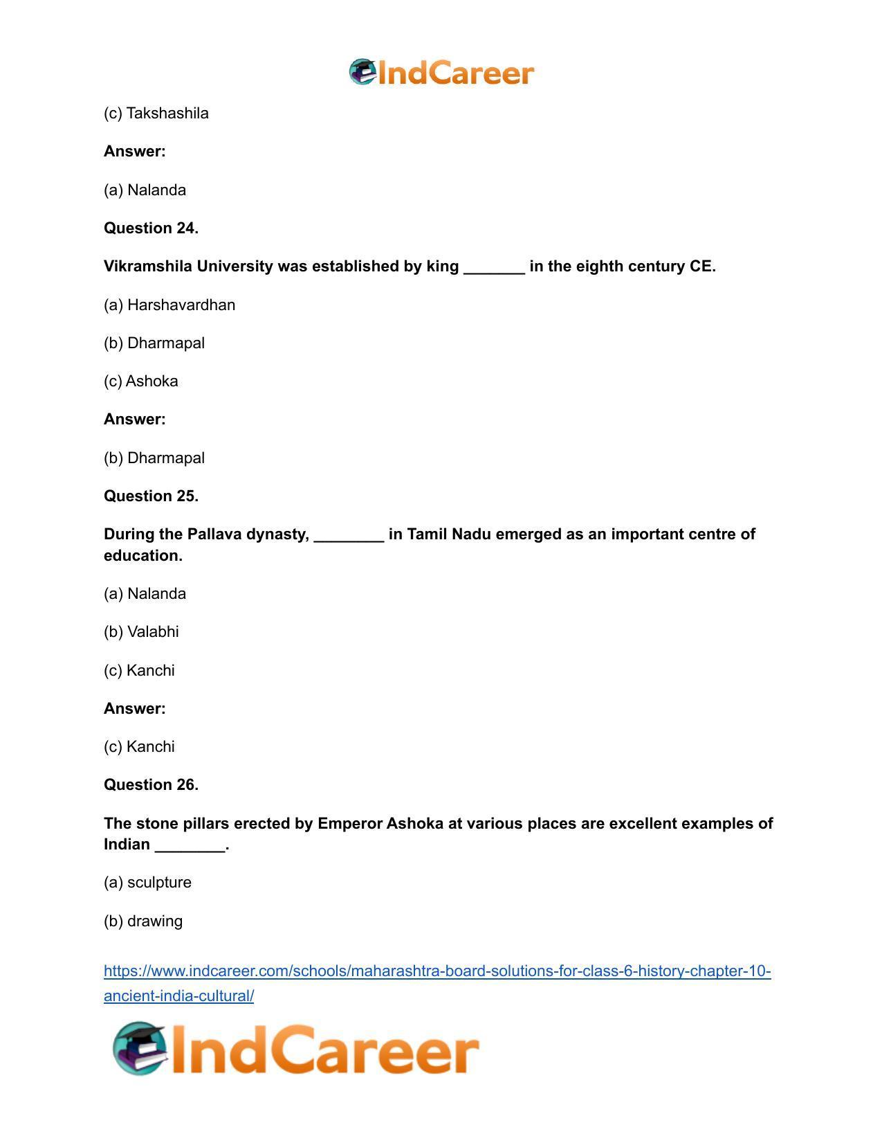 Maharashtra Board Solutions for Class 6- History: Chapter 10- Ancient India: Cultural - Page 14