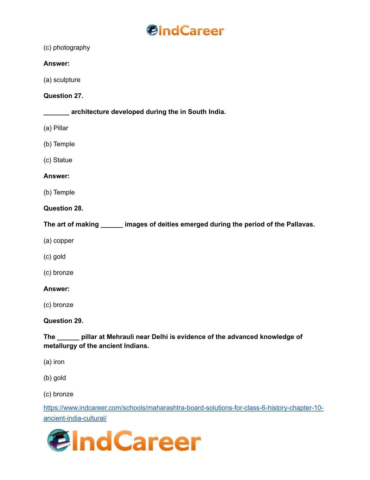 Maharashtra Board Solutions for Class 6- History: Chapter 10- Ancient India: Cultural - Page 15