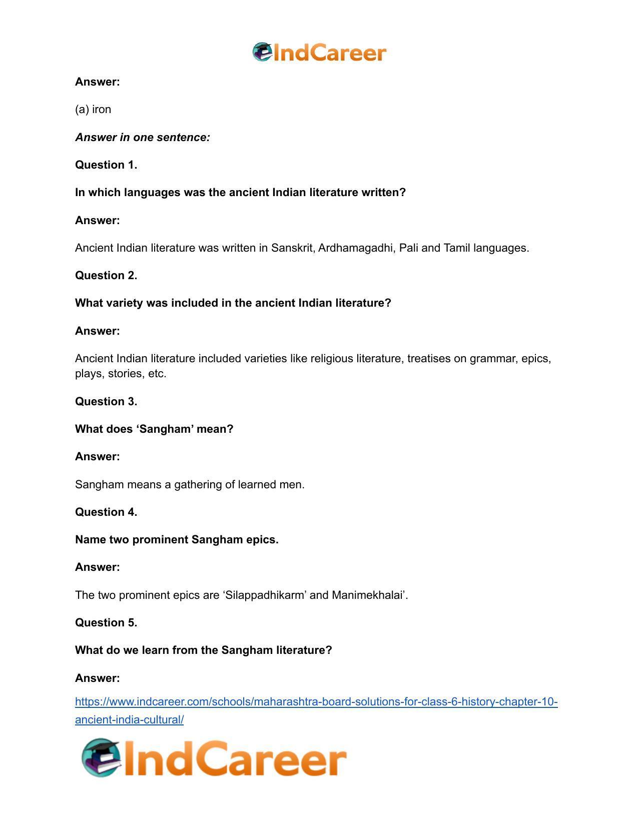 Maharashtra Board Solutions for Class 6- History: Chapter 10- Ancient India: Cultural - Page 16