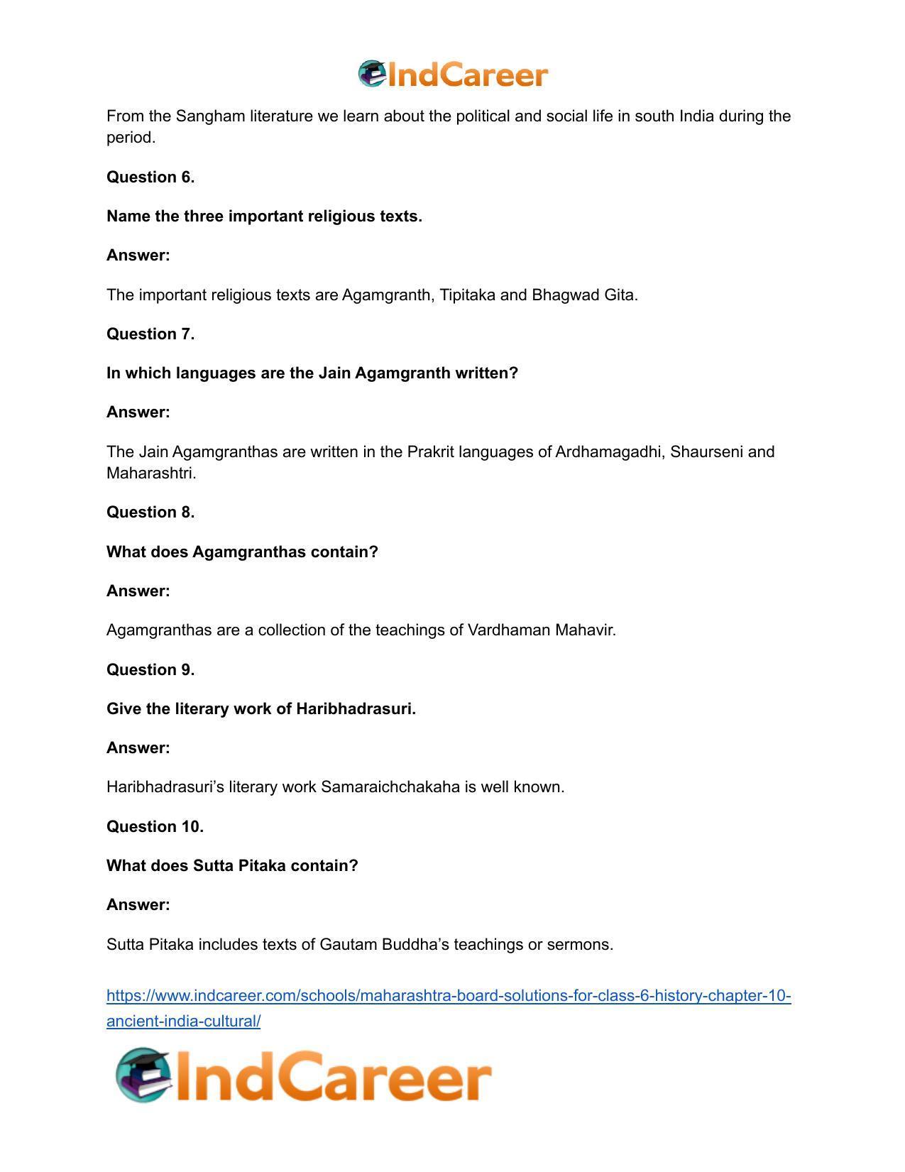 Maharashtra Board Solutions for Class 6- History: Chapter 10- Ancient India: Cultural - Page 17