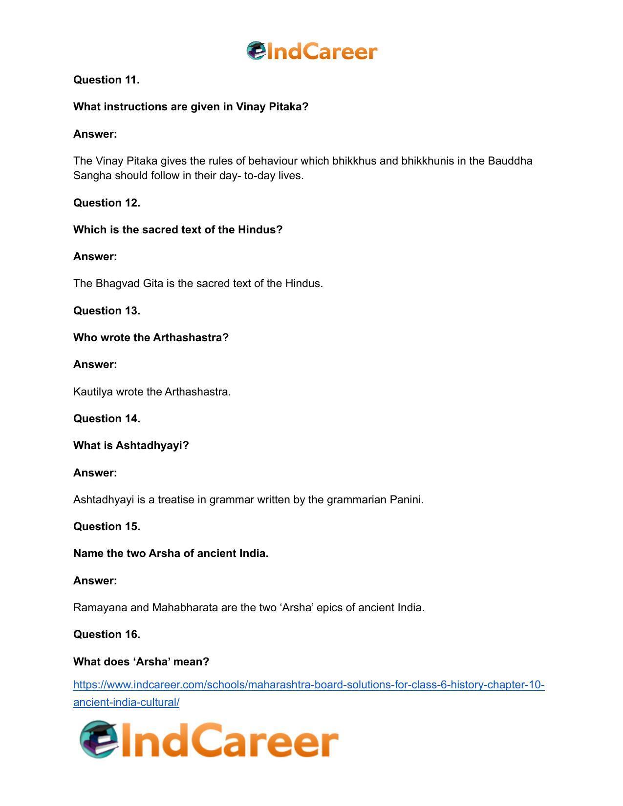 Maharashtra Board Solutions for Class 6- History: Chapter 10- Ancient India: Cultural - Page 18