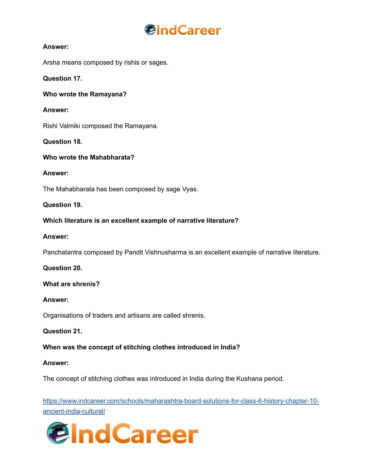 Maharashtra Board Solutions for Class 6- History: Chapter 10- Ancient India: Cultural - Page 19