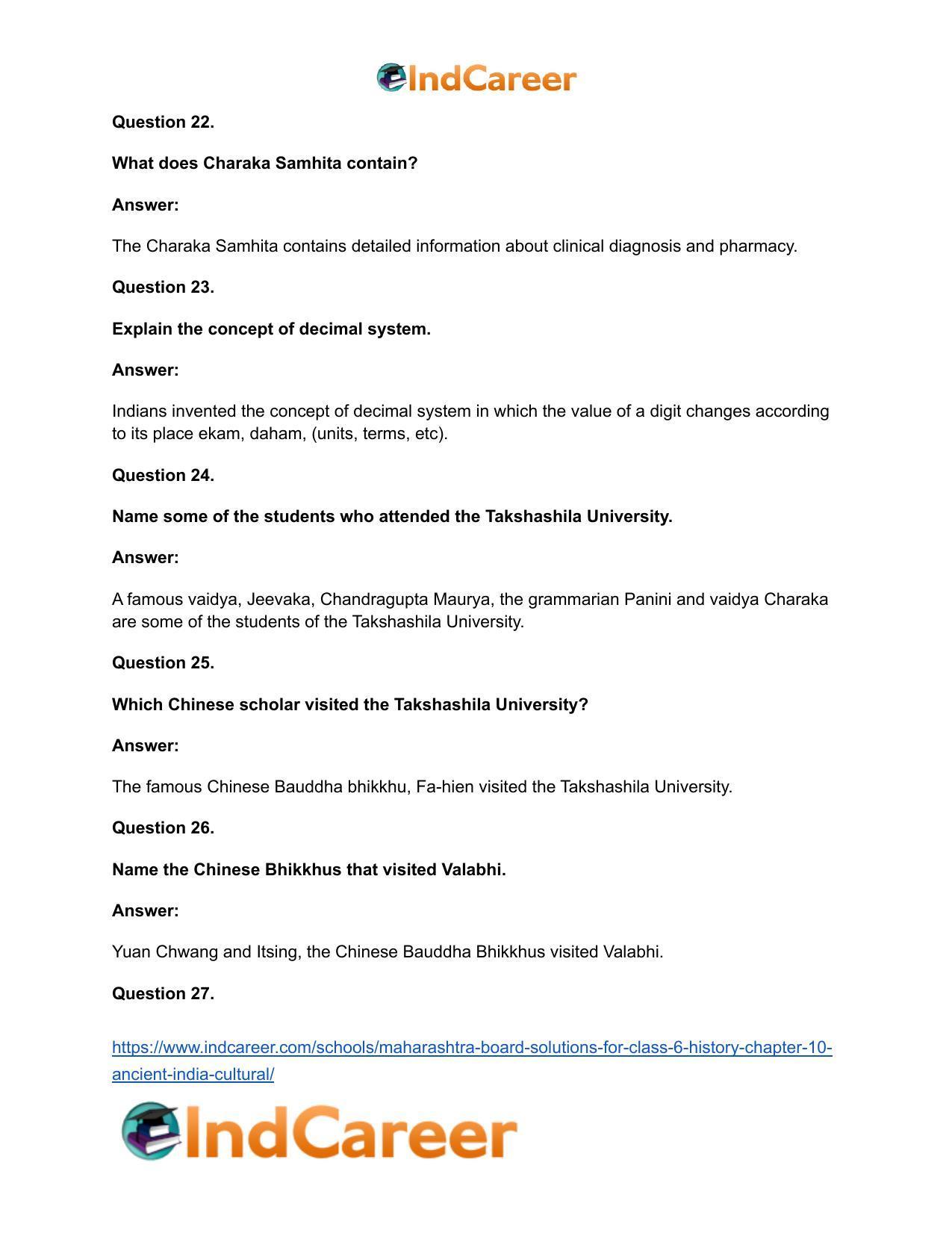 Maharashtra Board Solutions for Class 6- History: Chapter 10- Ancient India: Cultural - Page 20