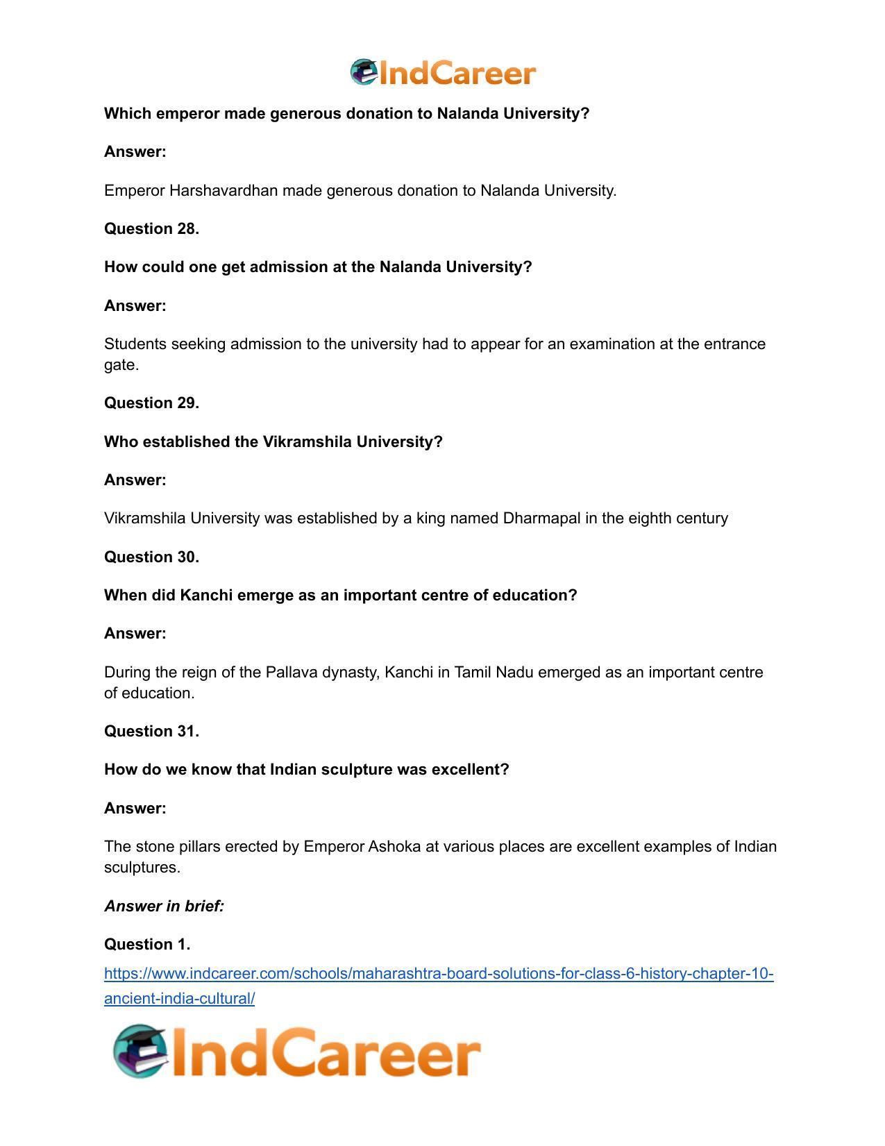 Maharashtra Board Solutions for Class 6- History: Chapter 10- Ancient India: Cultural - Page 21