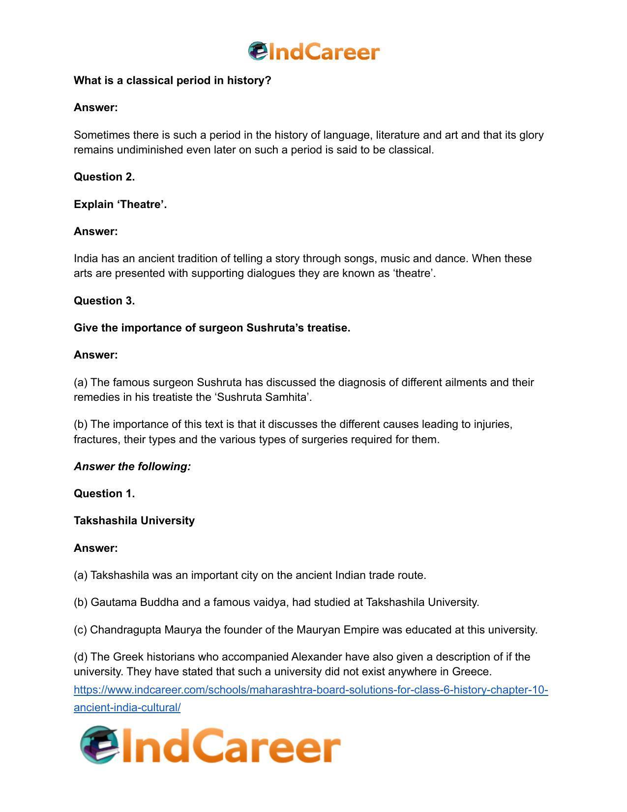Maharashtra Board Solutions for Class 6- History: Chapter 10- Ancient India: Cultural - Page 22
