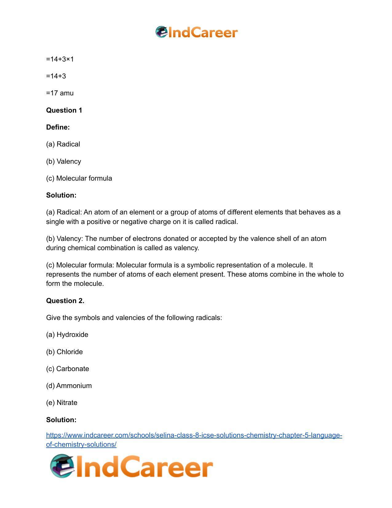 Selina Class 8 ICSE Solutions Chemistry : Chapter 5- Language of Chemistry Solutions - Page 5