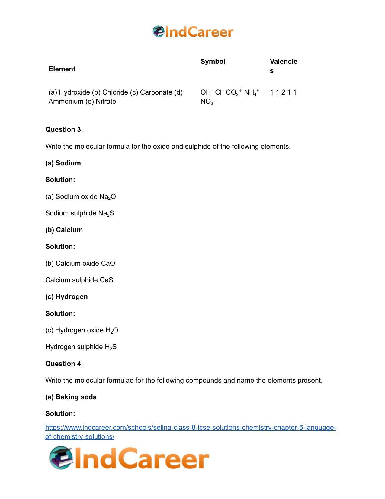 Selina Class 8 ICSE Solutions Chemistry : Chapter 5- Language of Chemistry Solutions - Page 6