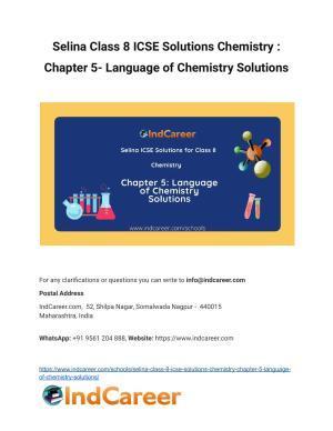 Selina Class 8 ICSE Solutions Chemistry : Chapter 5- Language of Chemistry Solutions