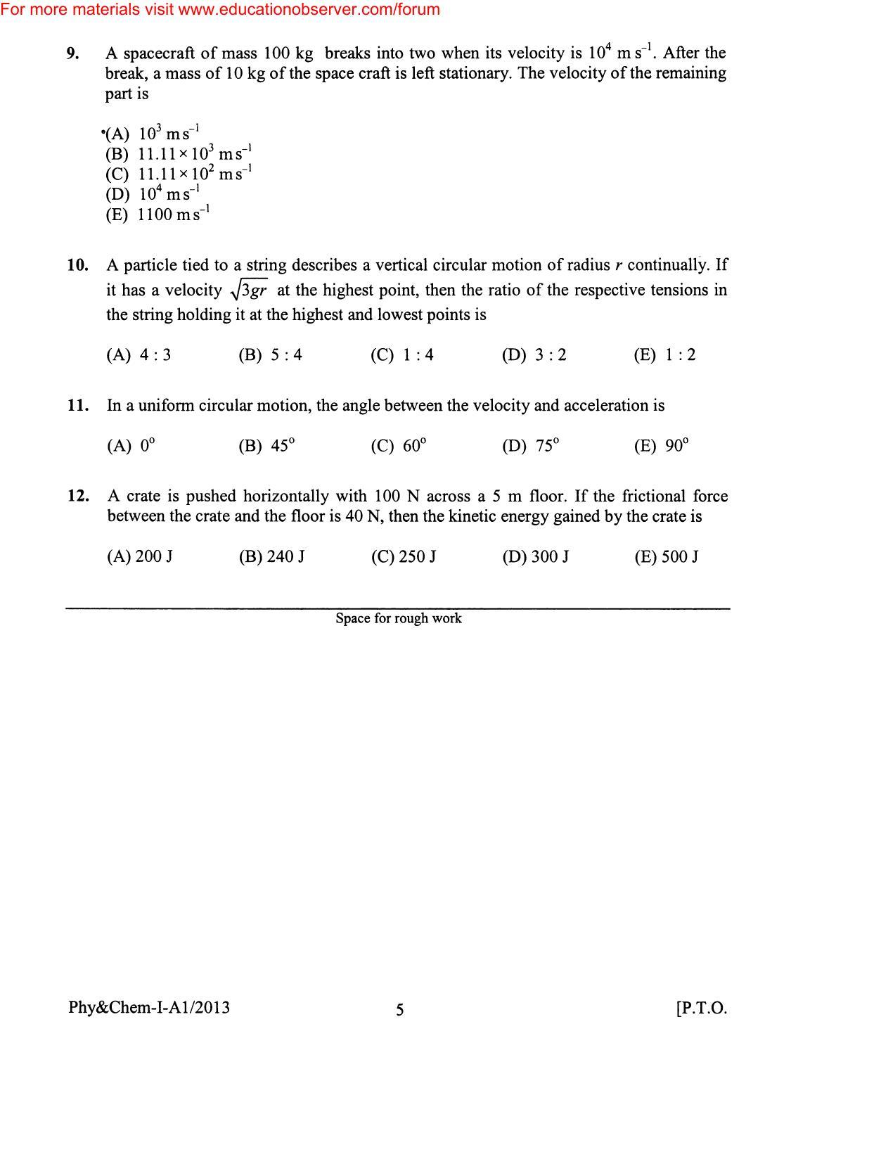 KEAM Paper I 2013 Question Paper - Page 4