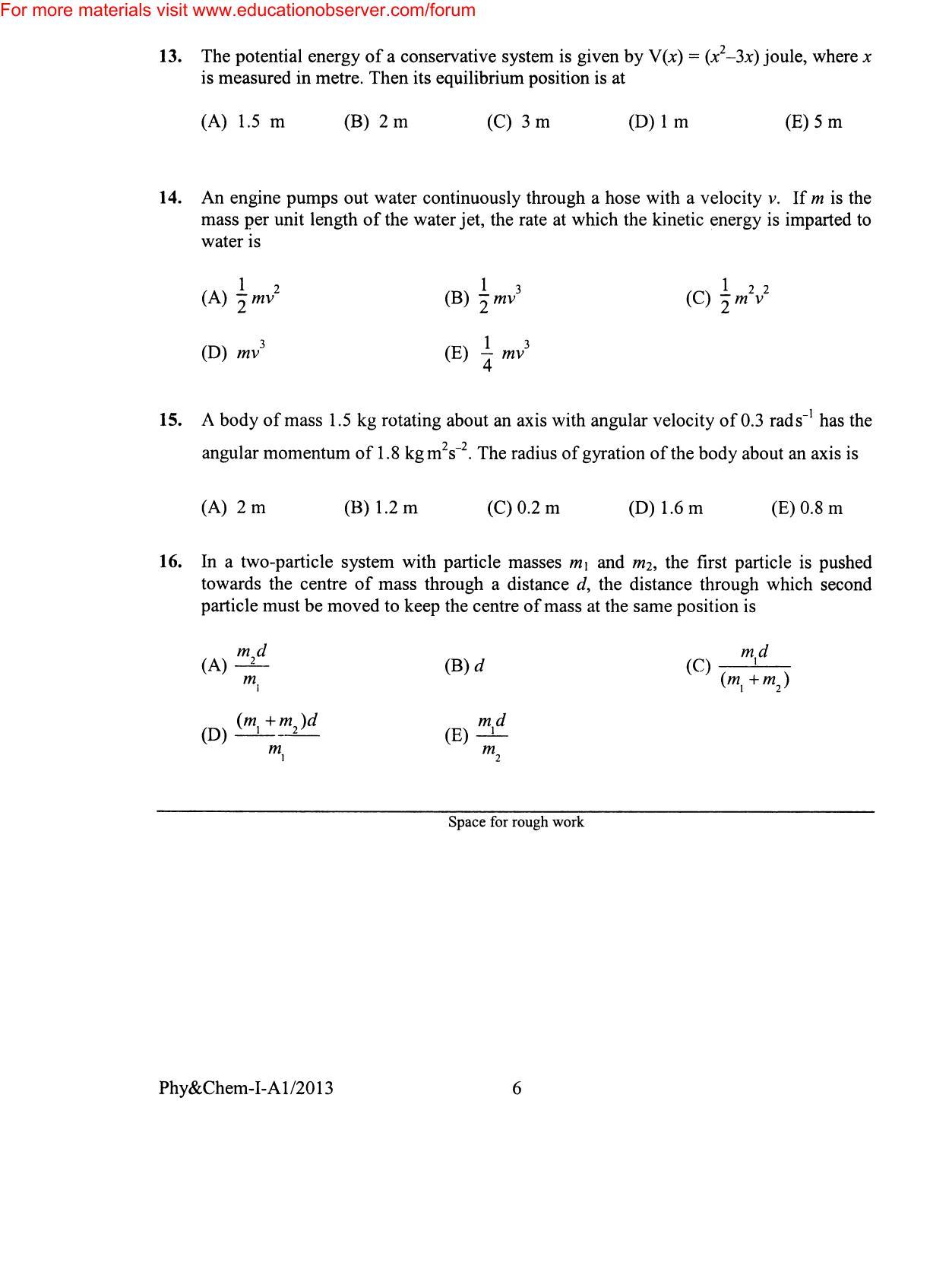 KEAM Paper I 2013 Question Paper - Page 5