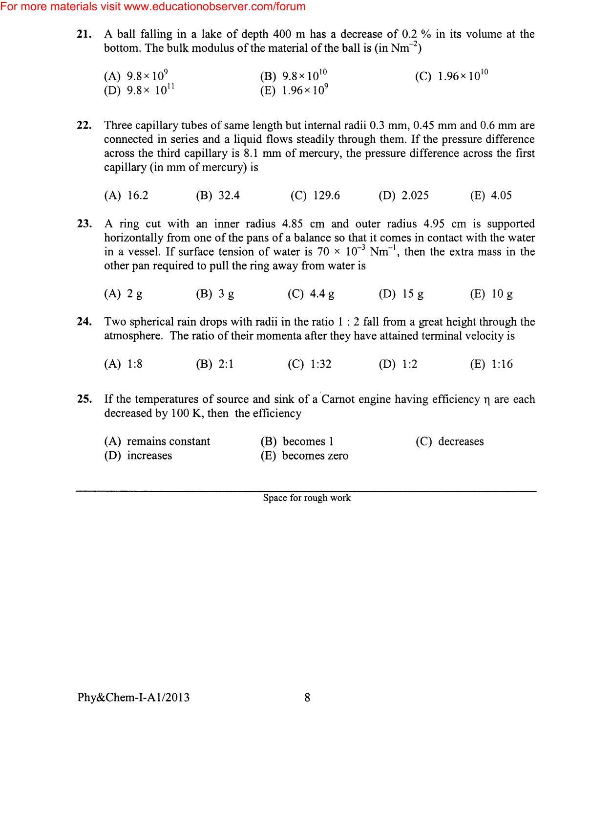 KEAM Paper I 2013 Question Paper - Page 7
