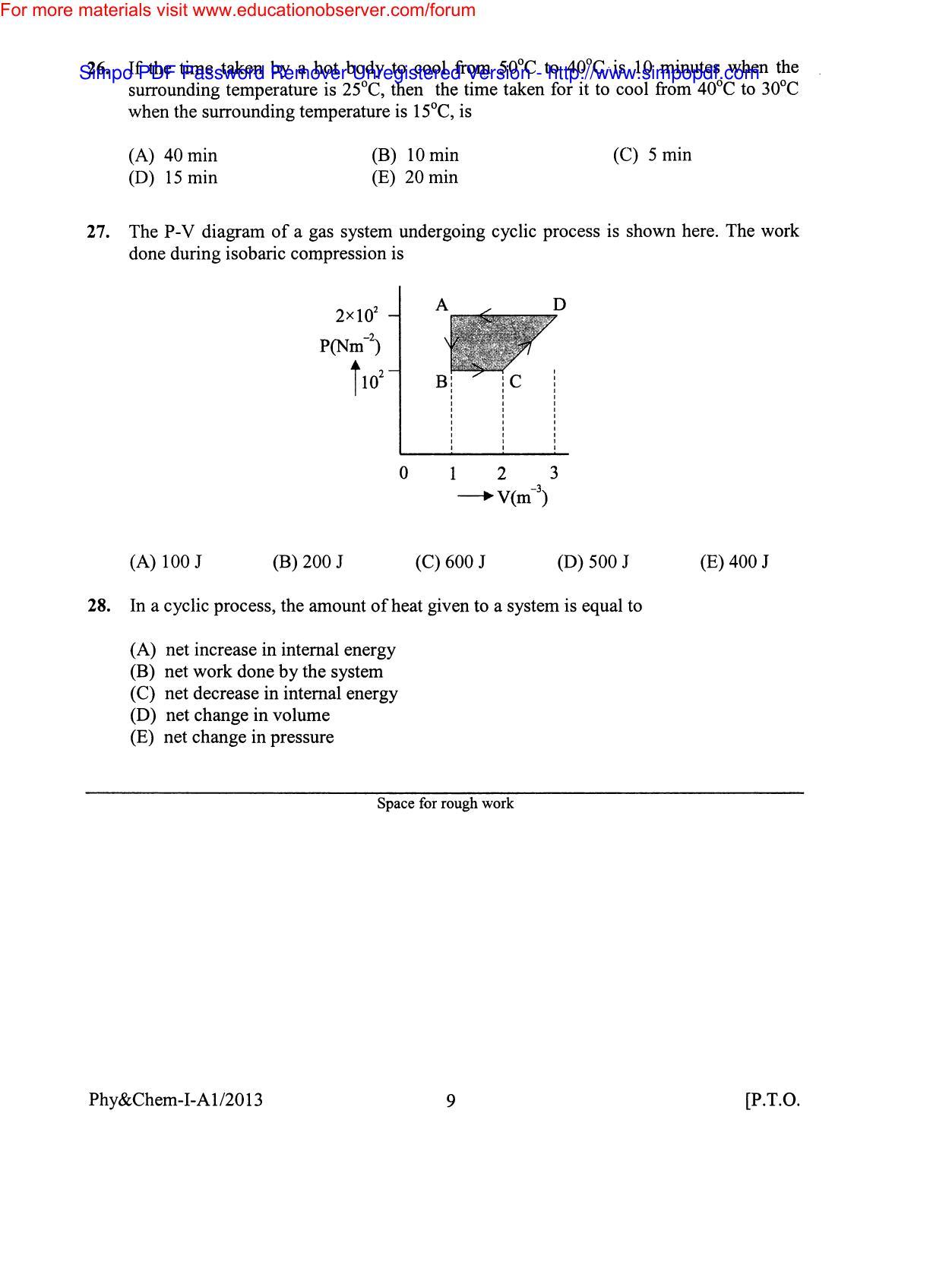KEAM Paper I 2013 Question Paper - Page 8