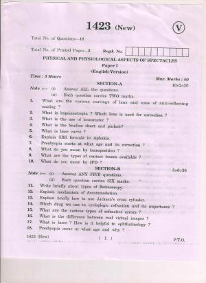 AP Inter 1st Year OT-I (New)-1423 March-2019-Vocational Question Paper