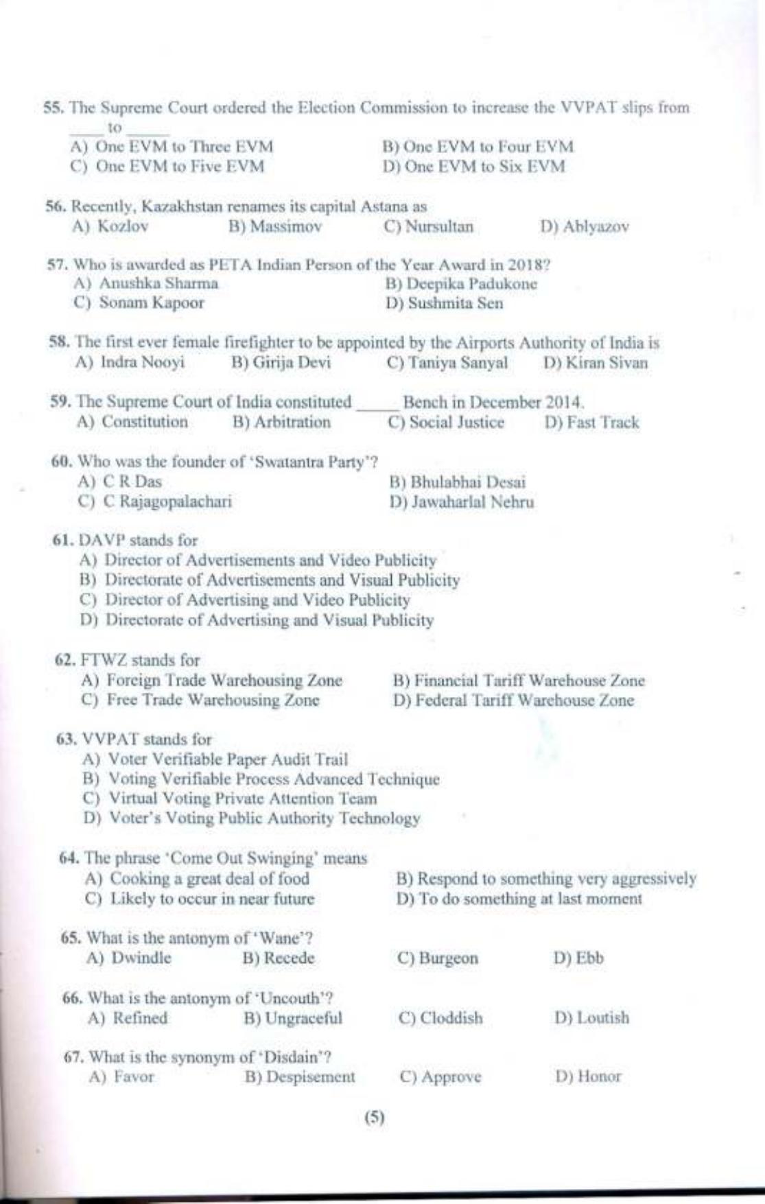 PU B.A./B.Com. LLB. (Hons.) 2019 Question Paper - Page 6