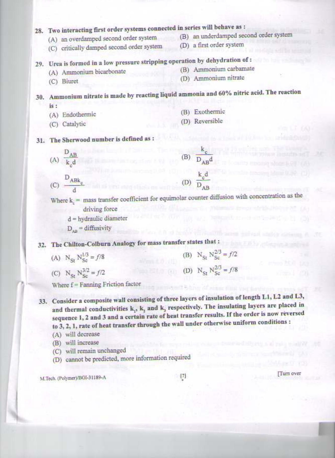 PU CET PG 2015: M.Tech (Polymer) Question Paper - Page 6