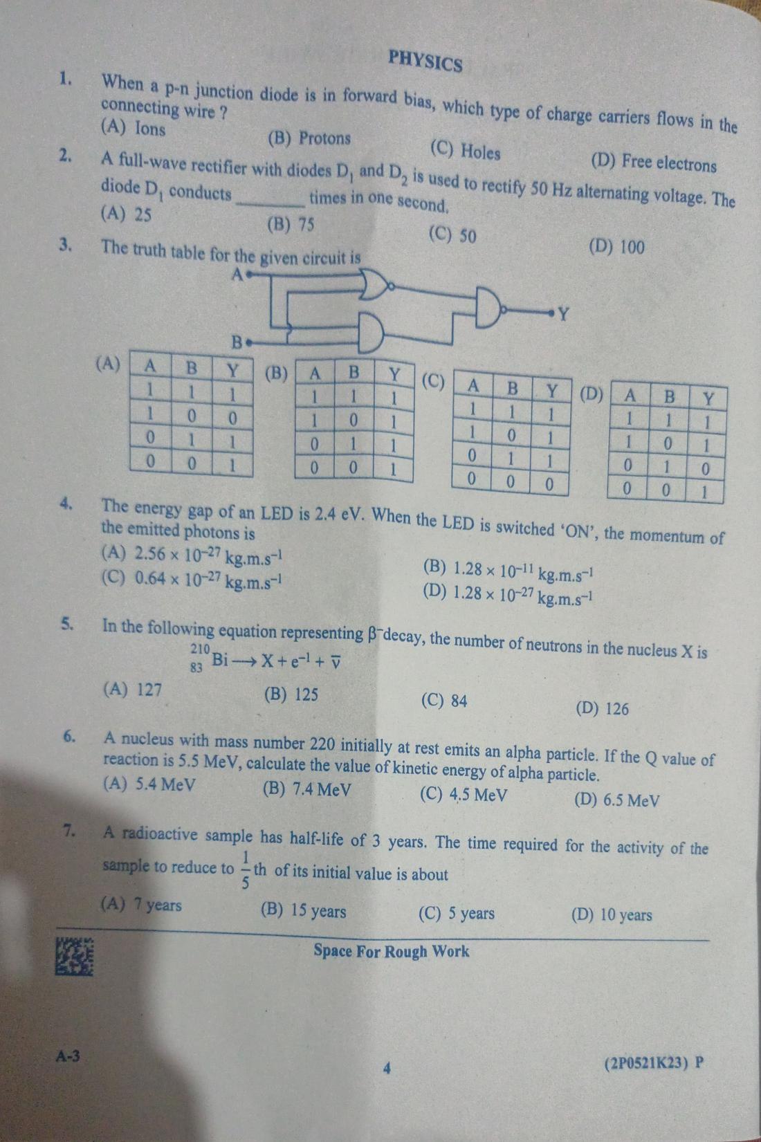 KCET 2023 Physics A3 Question Paper - Page 2