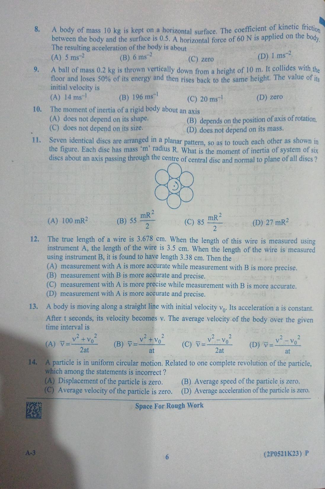 KCET 2023 Physics A3 Question Paper - Page 3