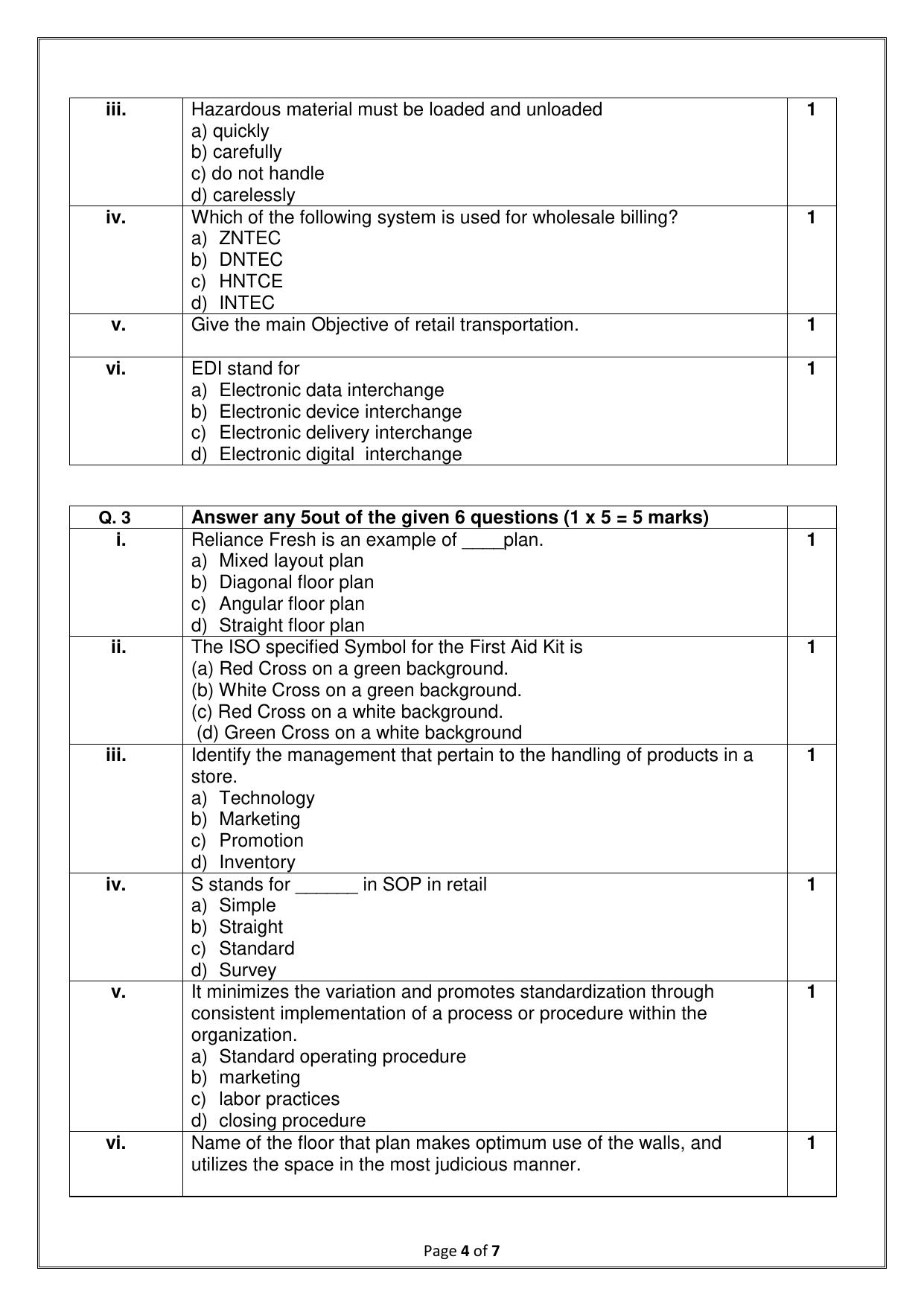 CBSE Class 10 (Skill Education) Retail 2024 Sample Paper - Page 4