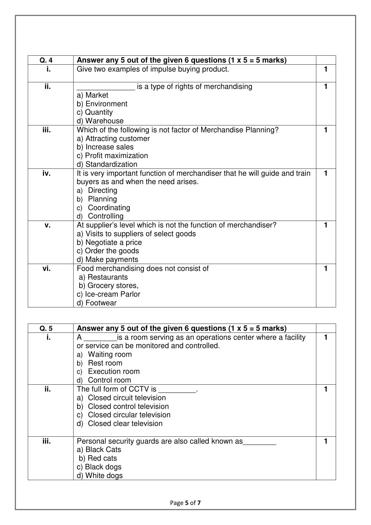 CBSE Class 10 (Skill Education) Retail 2024 Sample Paper - Page 5