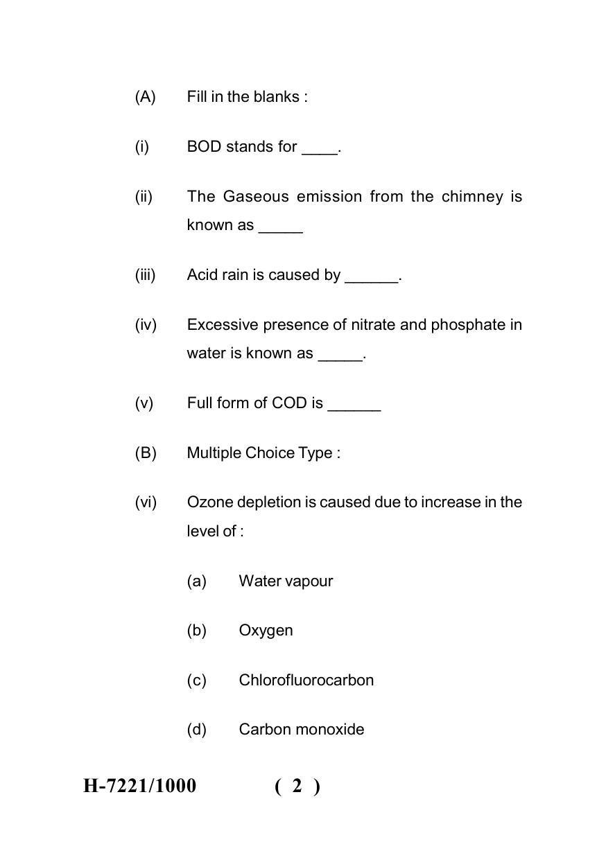 Sarguja University Question Paper July-2022 : M.Sc. In Environmental Science(Second Sem.)Environmental Pollution Paper 1 - Page 2