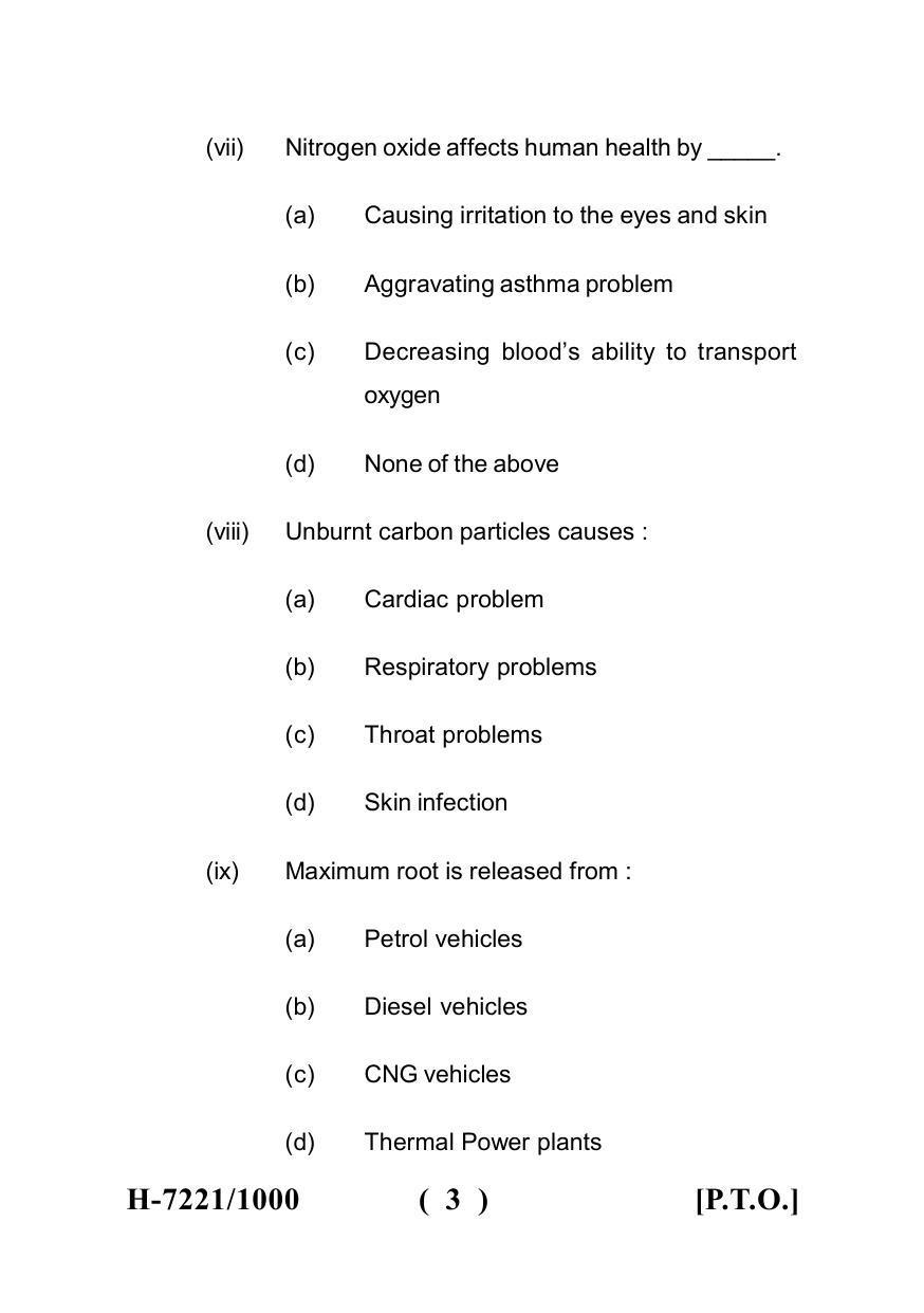 Sarguja University Question Paper July-2022 : M.Sc. In Environmental Science(Second Sem.)Environmental Pollution Paper 1 - Page 3