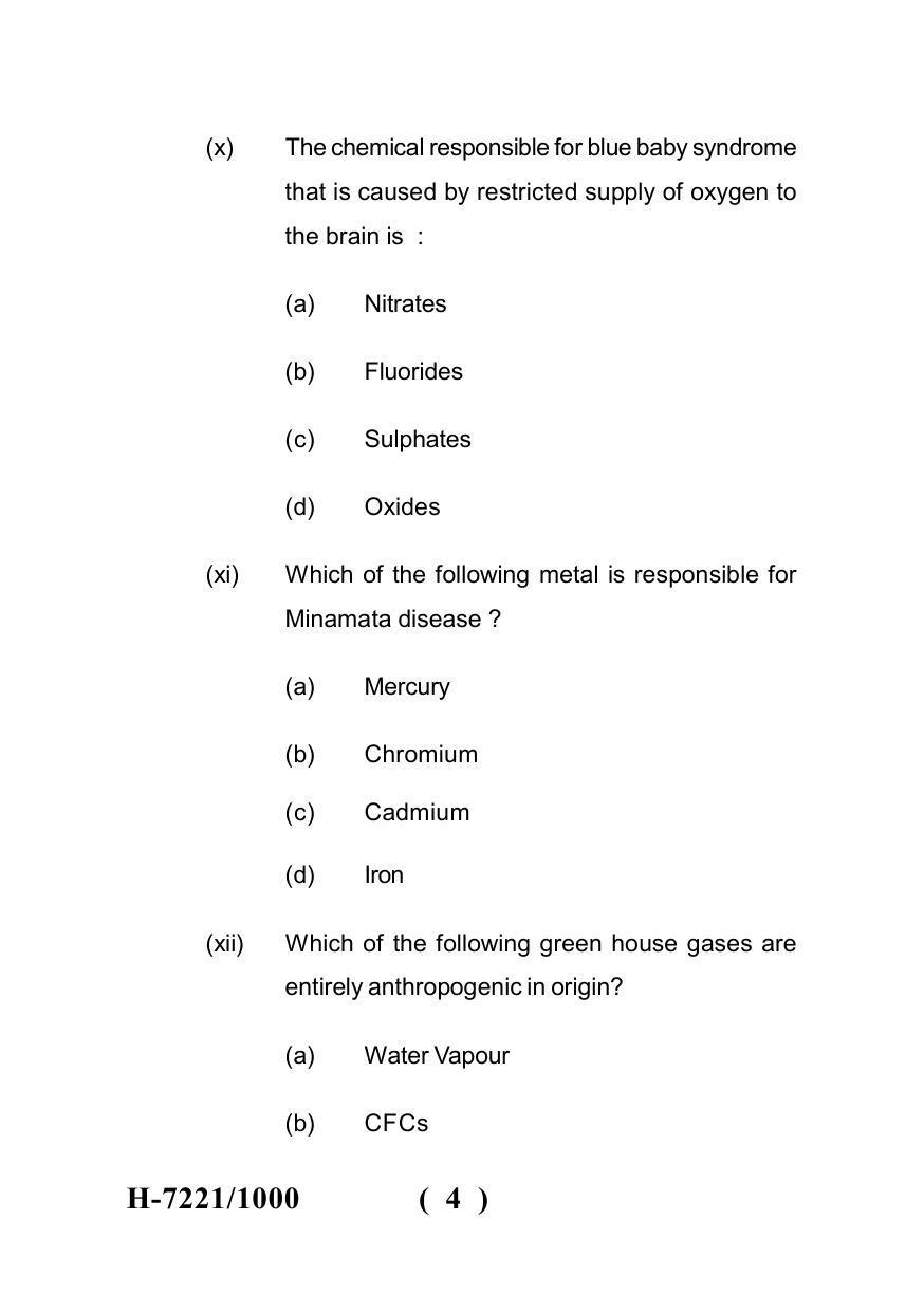 Sarguja University Question Paper July-2022 : M.Sc. In Environmental Science(Second Sem.)Environmental Pollution Paper 1 - Page 4