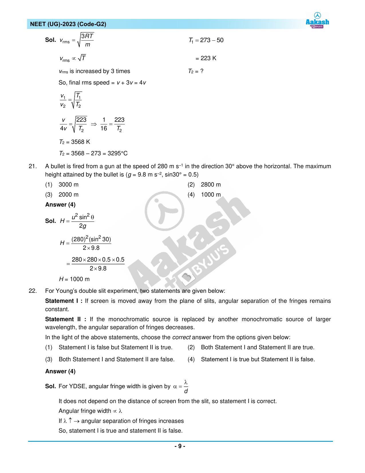 NEET 2023 Question Paper G3 - Page 9