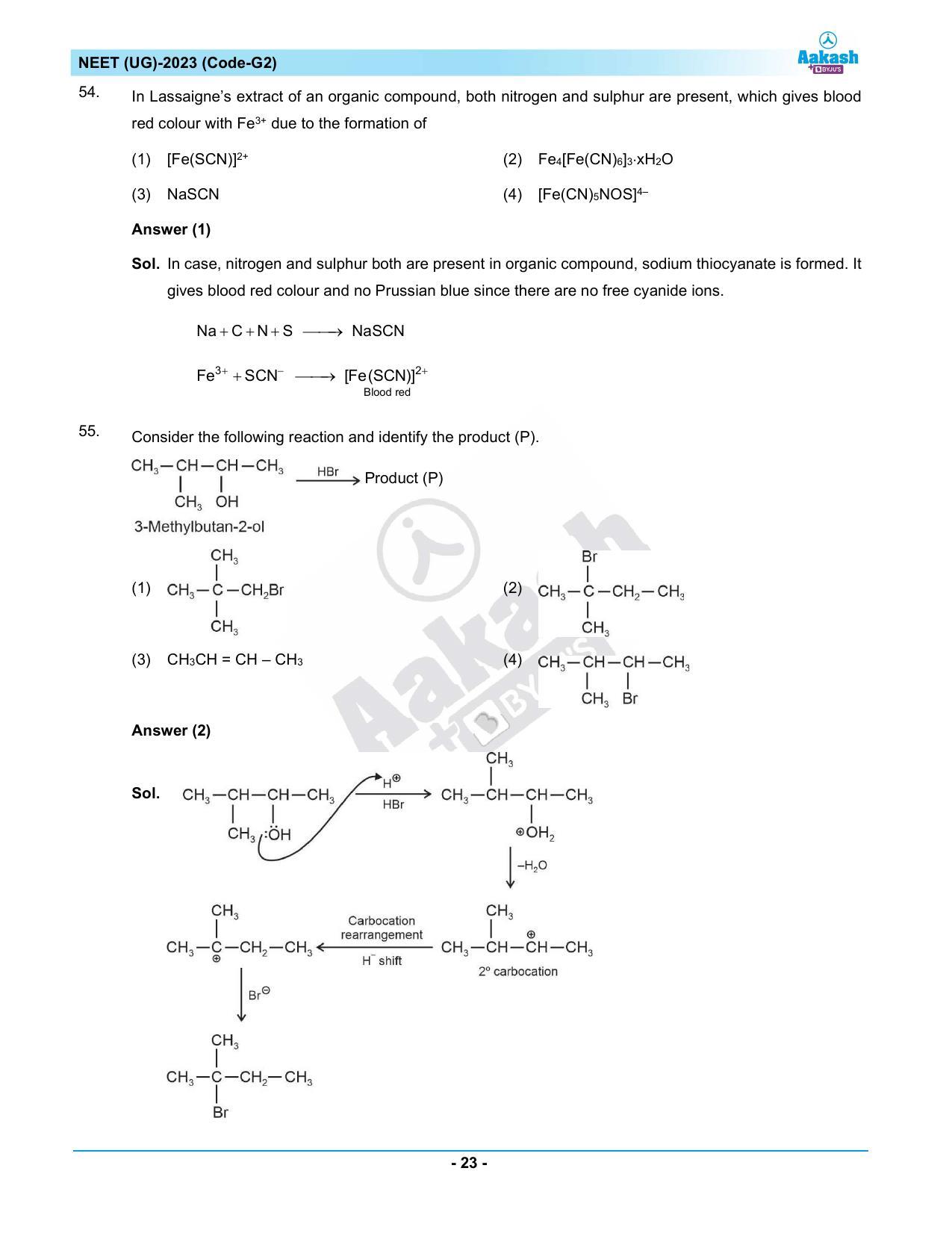 NEET 2023 Question Paper G3 - Page 23