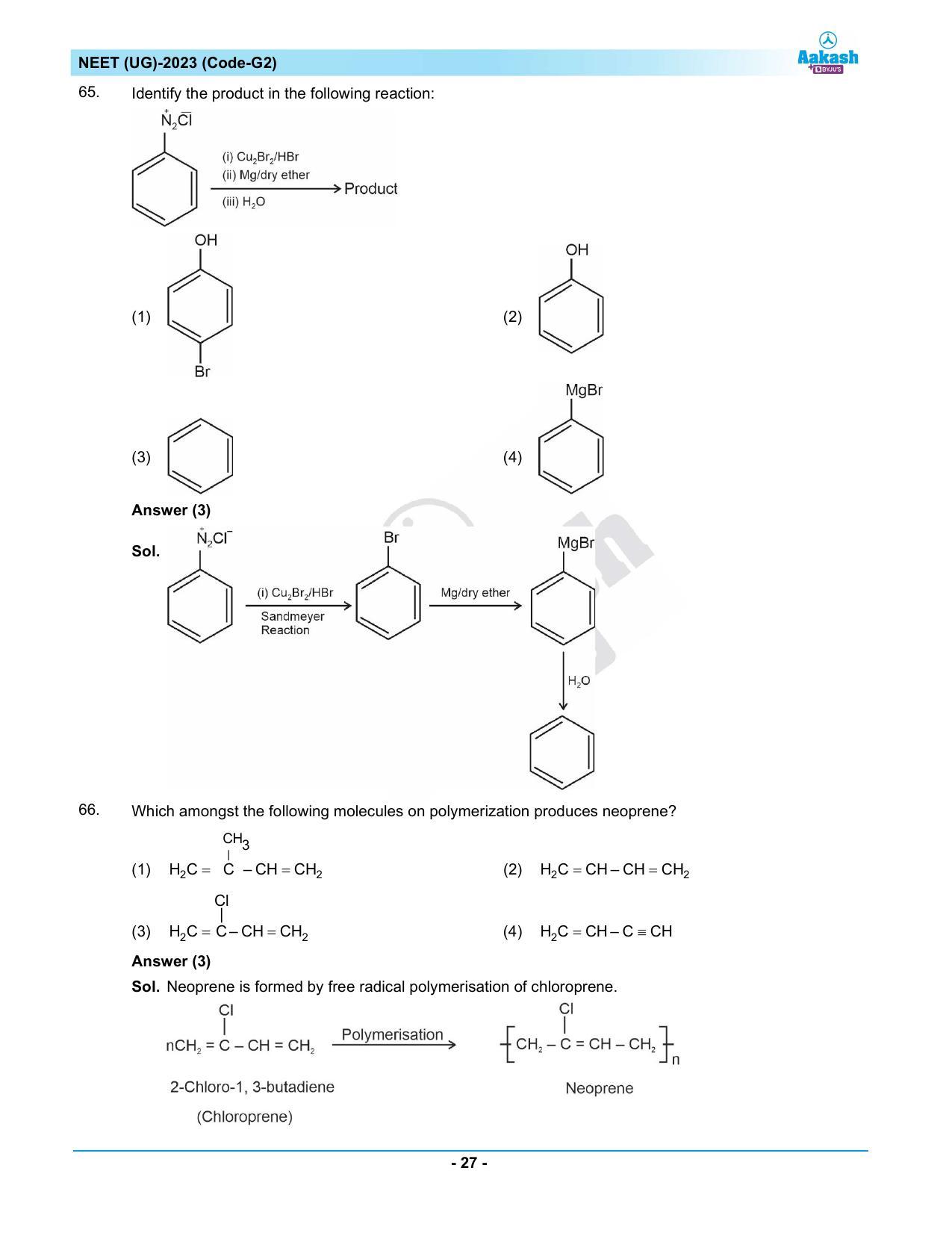 NEET 2023 Question Paper G3 - Page 27