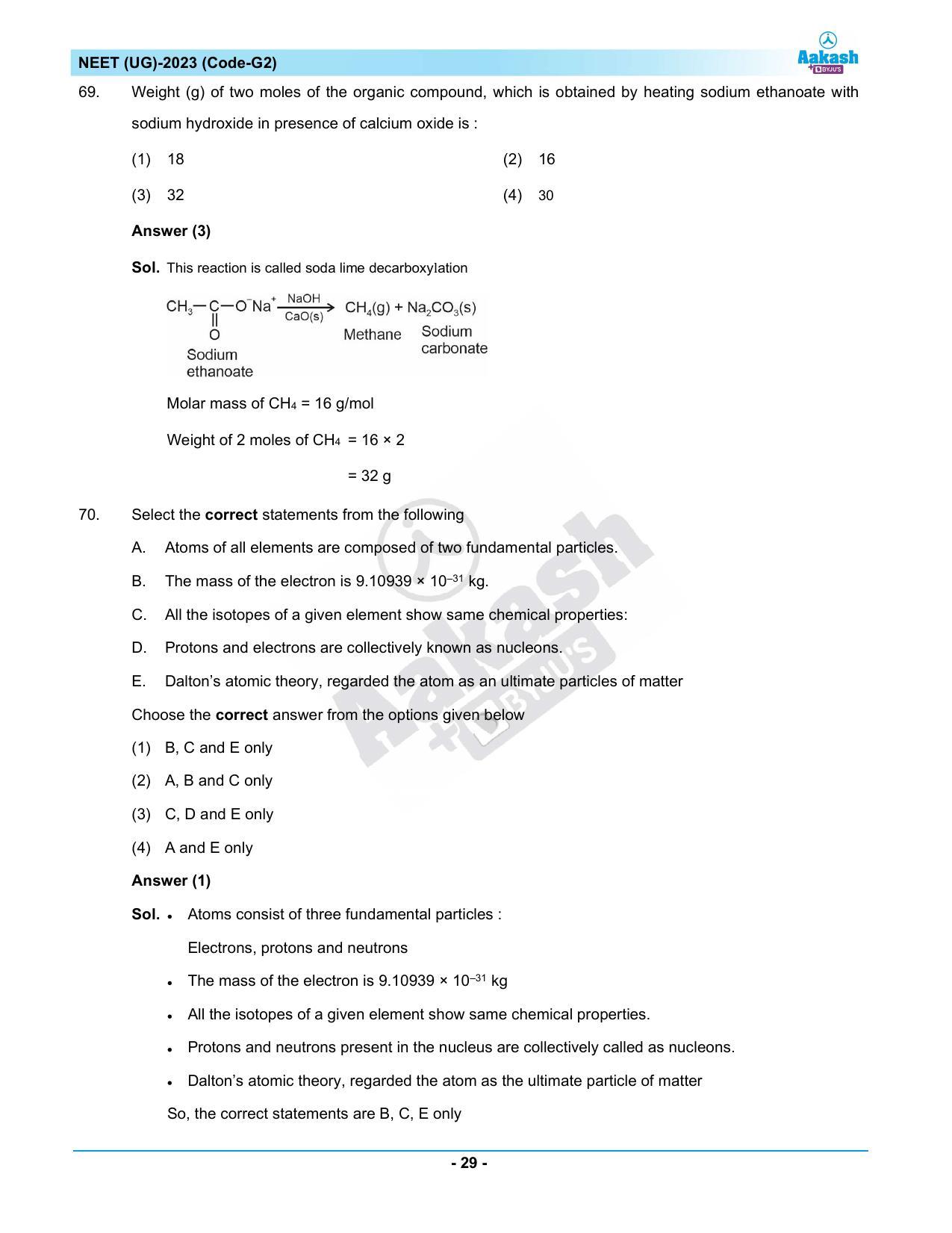 NEET 2023 Question Paper G3 - Page 29