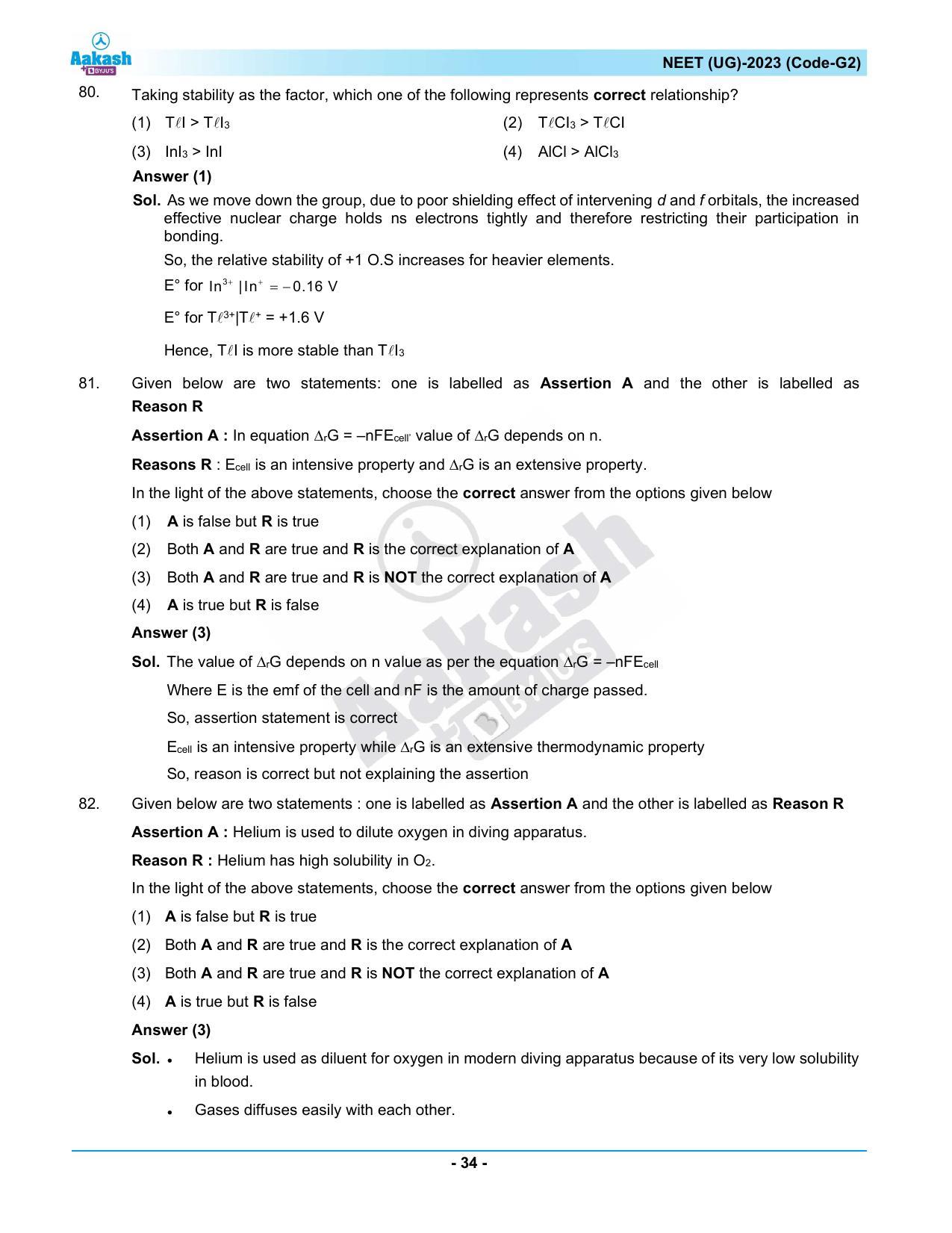 NEET 2023 Question Paper G3 - Page 34
