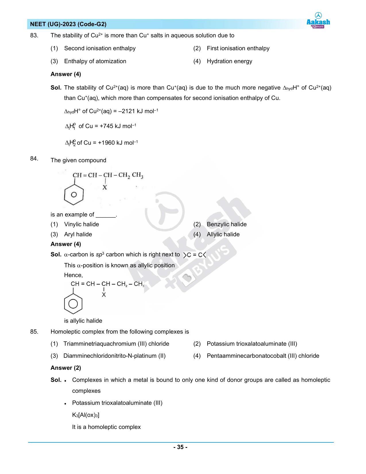 NEET 2023 Question Paper G3 - Page 35