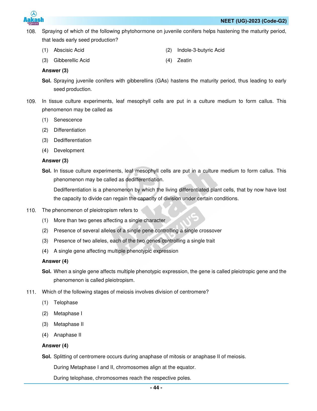 NEET 2023 Question Paper G3 - Page 44