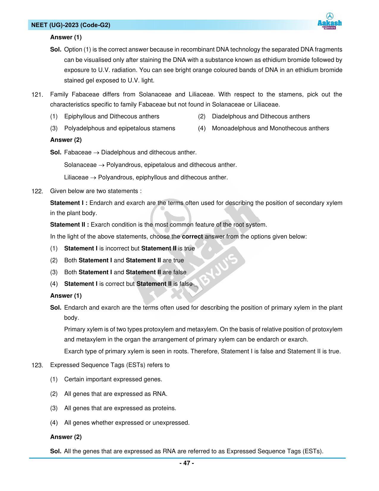 NEET 2023 Question Paper G3 - Page 47