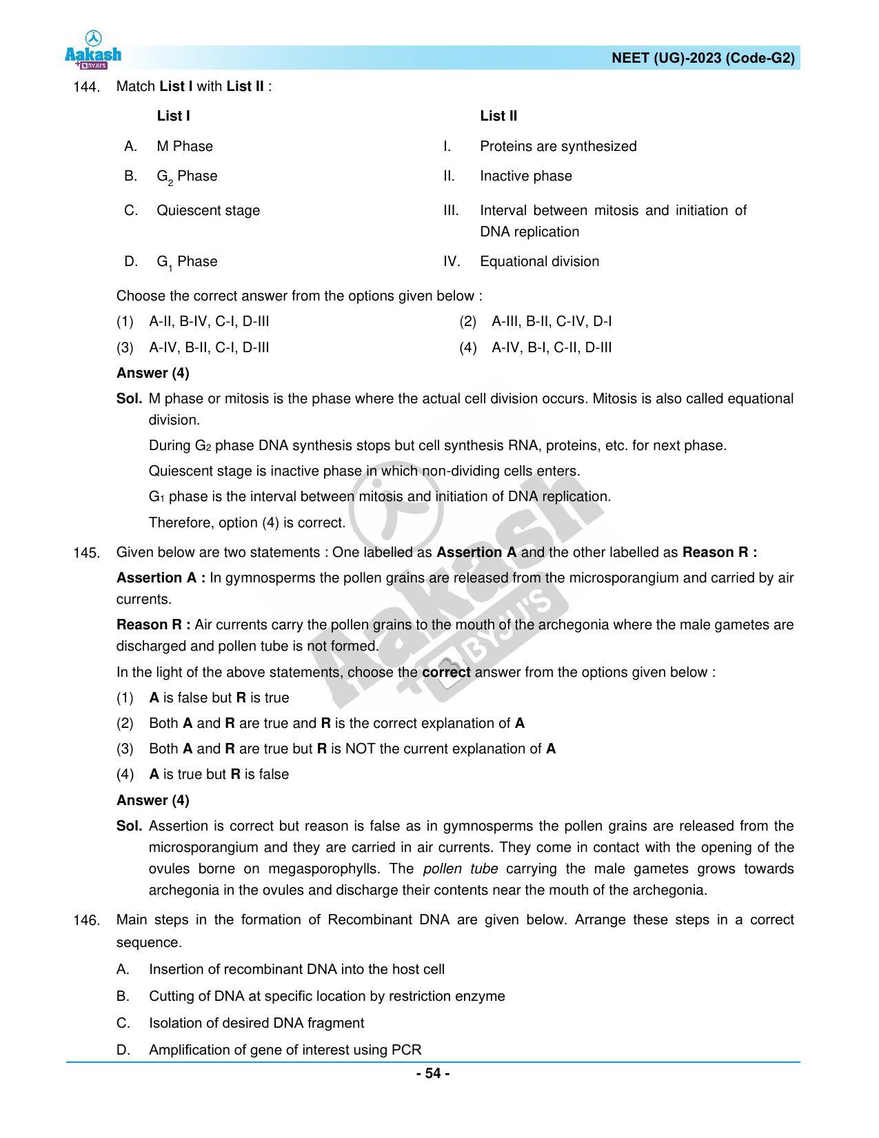 NEET 2023 Question Paper G3 - Page 54