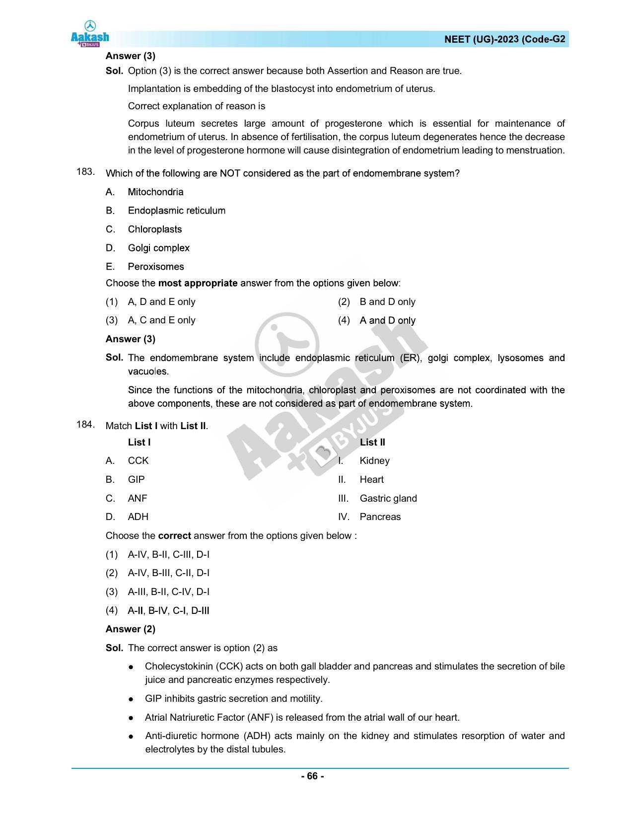 NEET 2023 Question Paper G3 - Page 66