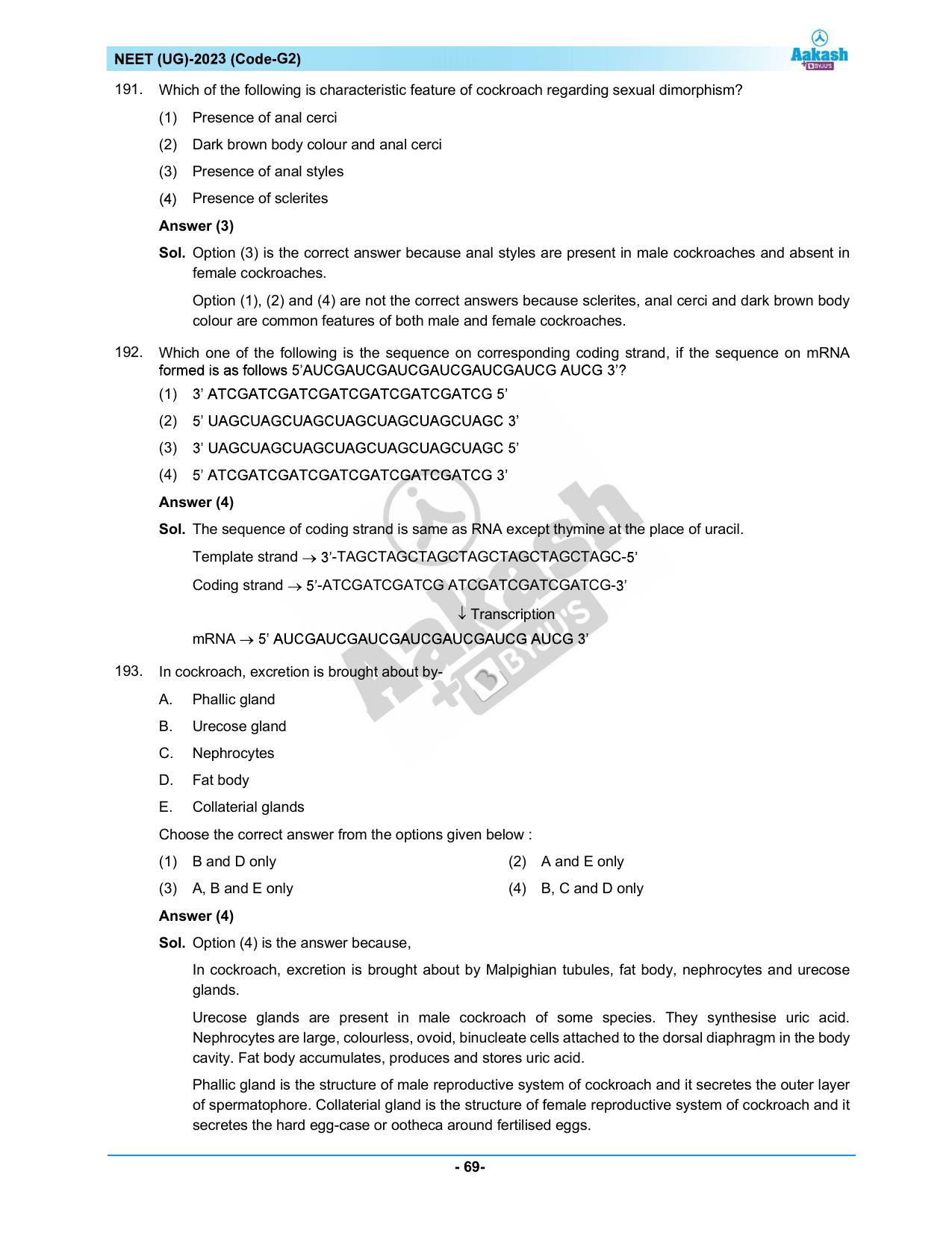 NEET 2023 Question Paper G3 - Page 69