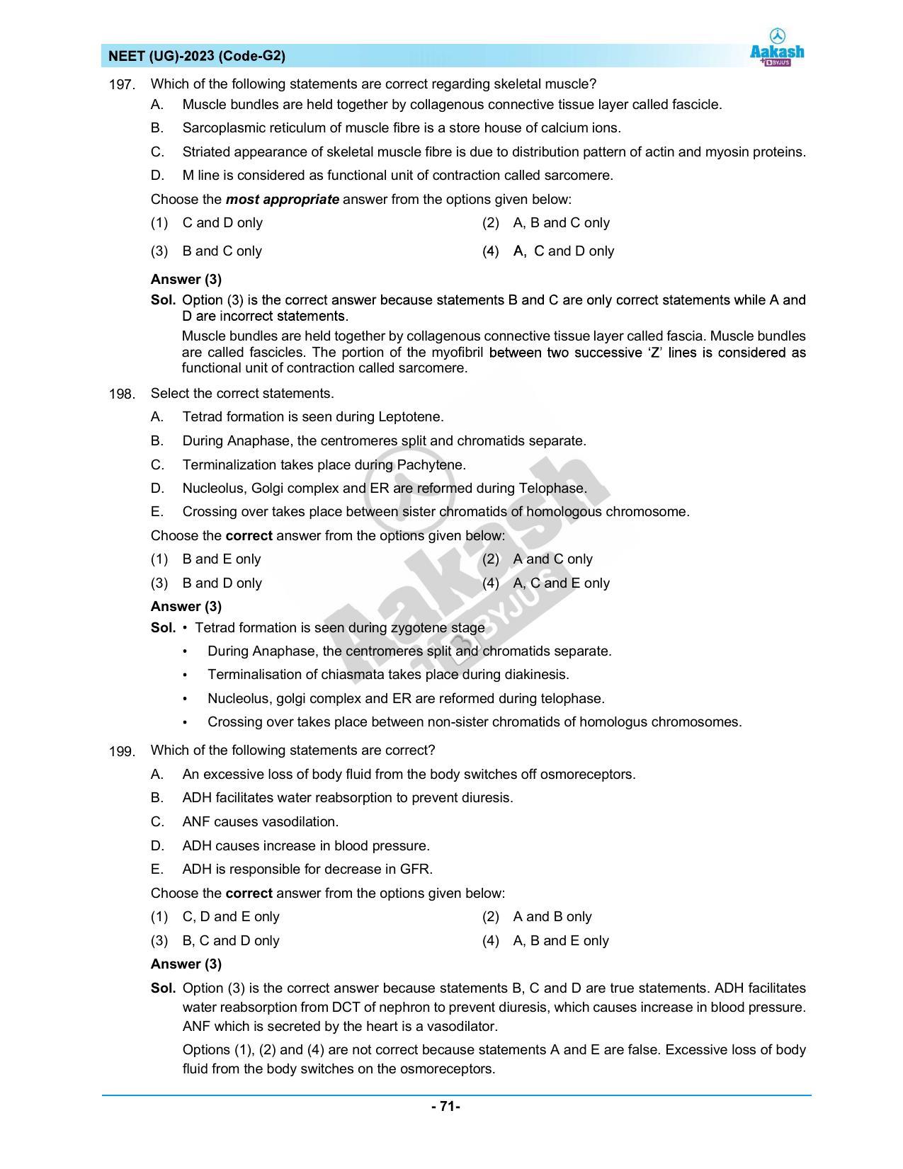 NEET 2023 Question Paper G3 - Page 71