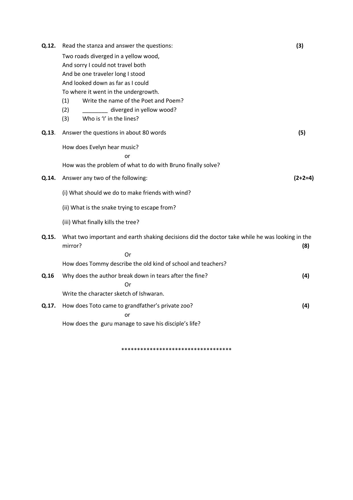 HPBOSE Class 9th English Sample Question Papers 2024 - Page 4