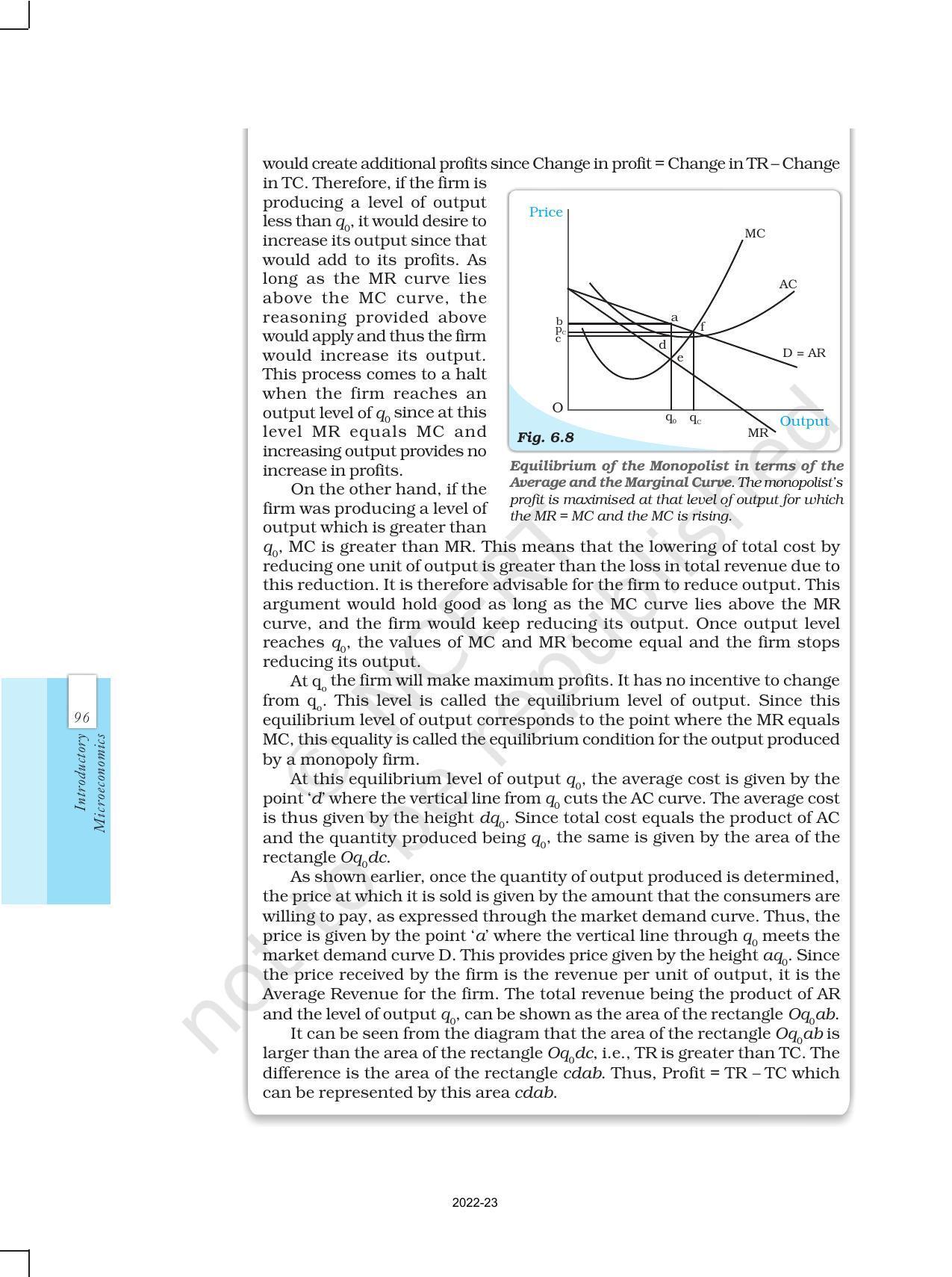 NCERT Book for Class 12 Economics (Microeconomics) Chapter 6 Non-competitive Markets - Page 9