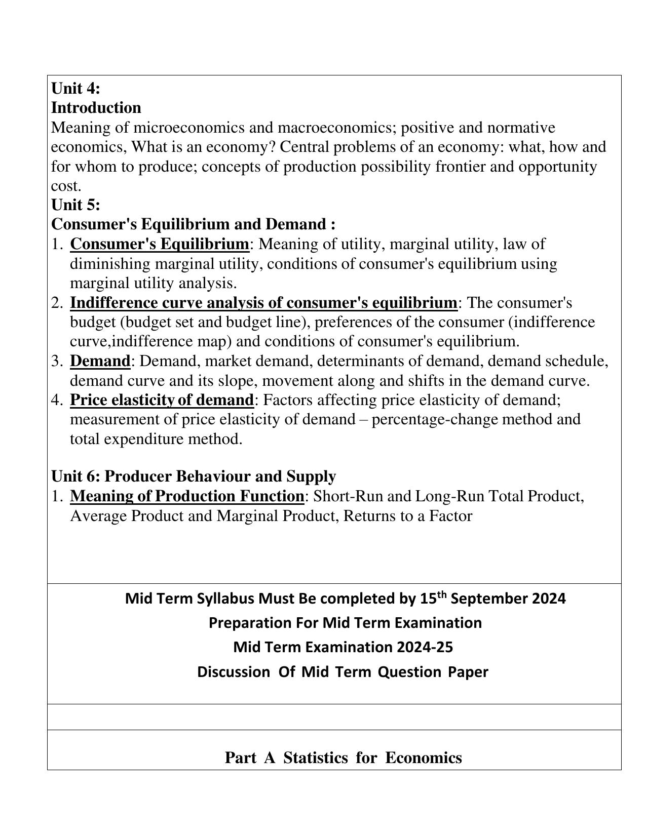Edudel Class 11 Economics (English Medium) Syllabus 2025 - Page 2